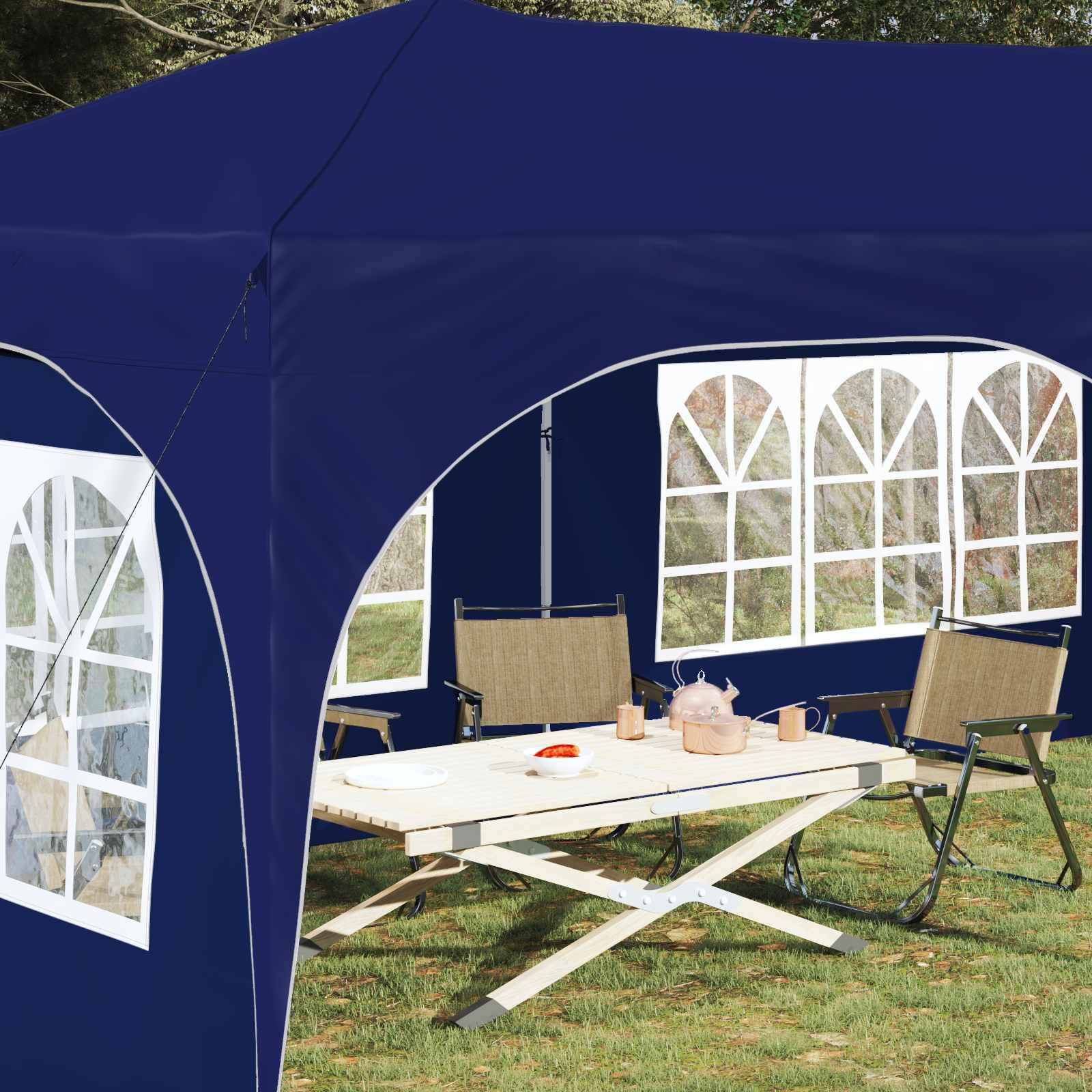 vidaXL Pop-up Partyzelt Blau 575 x 288 x 245 cm Oxford-Stoff