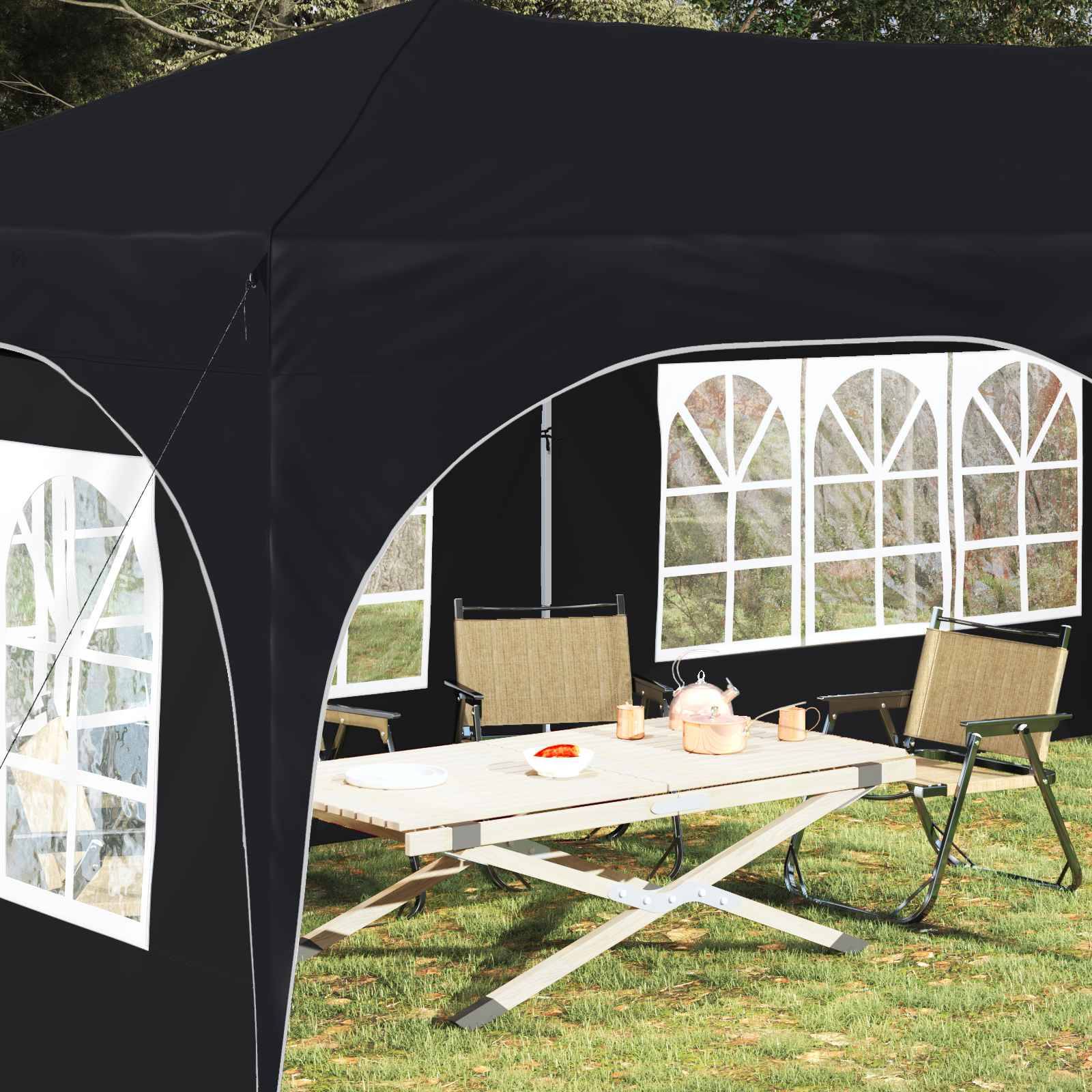 vidaXL Pop-up Partyzelt Anthrazit 575 x 288 x 245 cm Oxford-Stoff