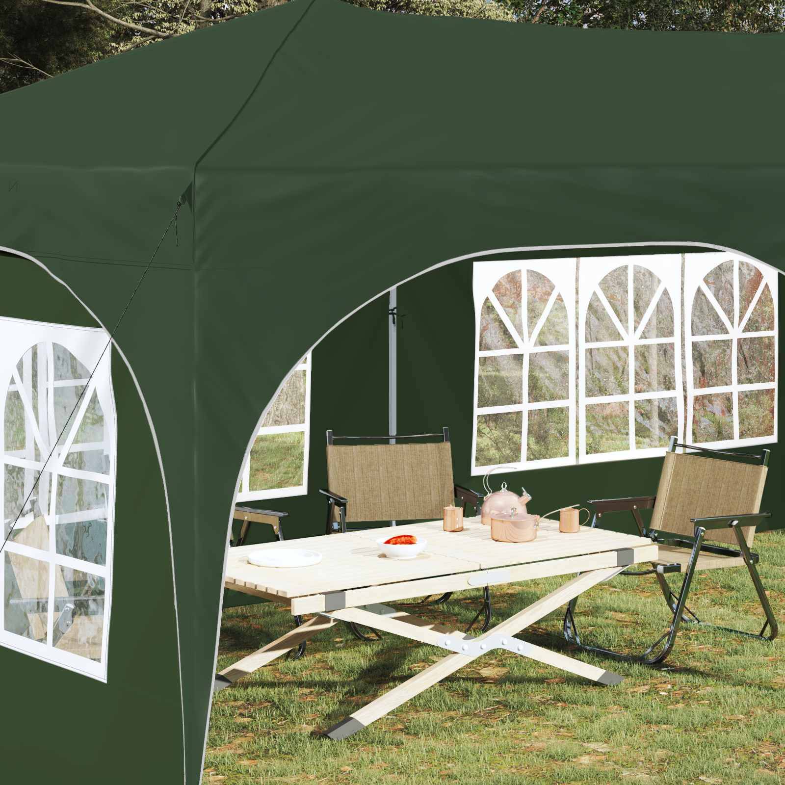 vidaXL Pop-up Partyzelt Grün 575 x 288 x 245 cm Oxford-Stoff