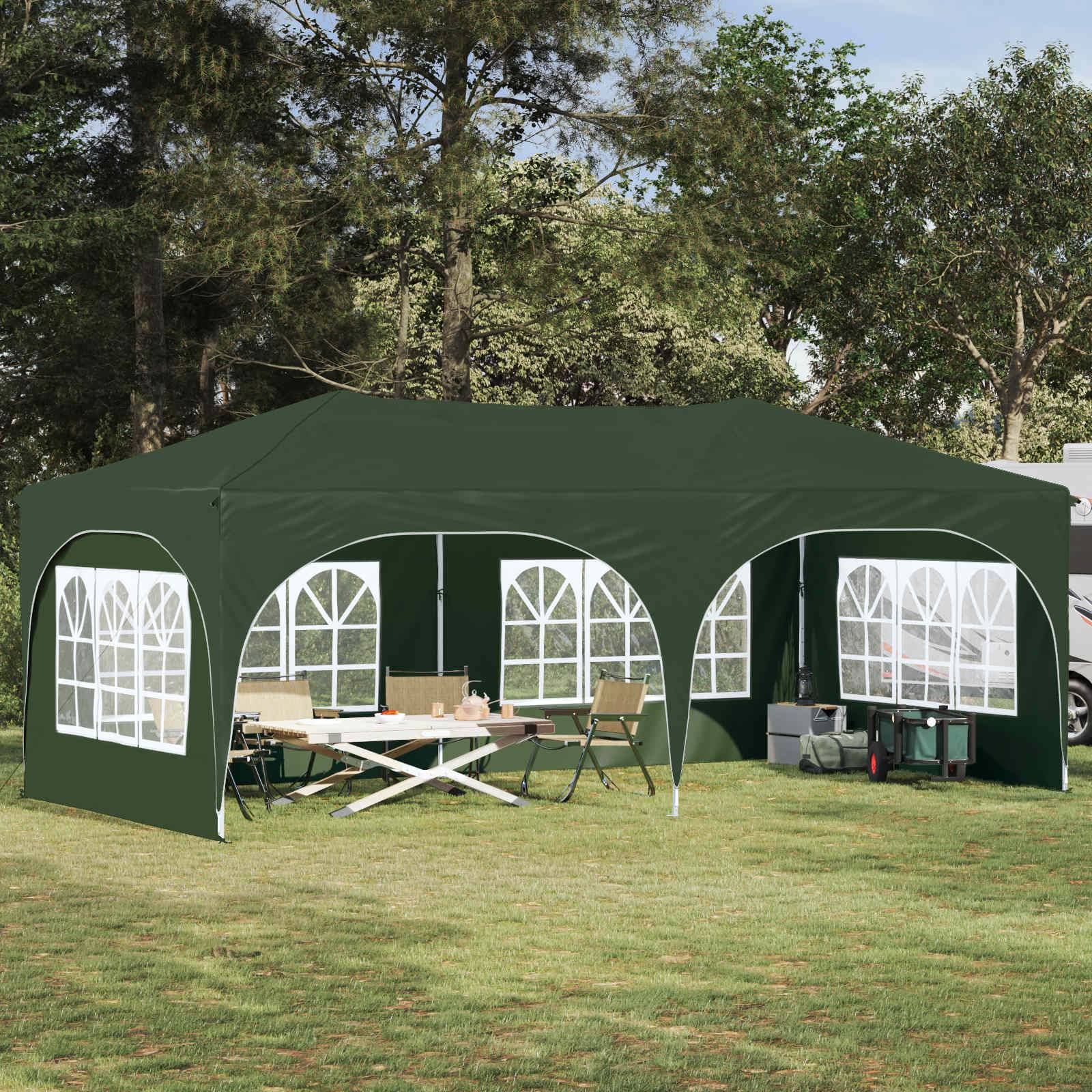 vidaXL Pop-up Partyzelt Grün 575 x 288 x 245 cm Oxford-Stoff