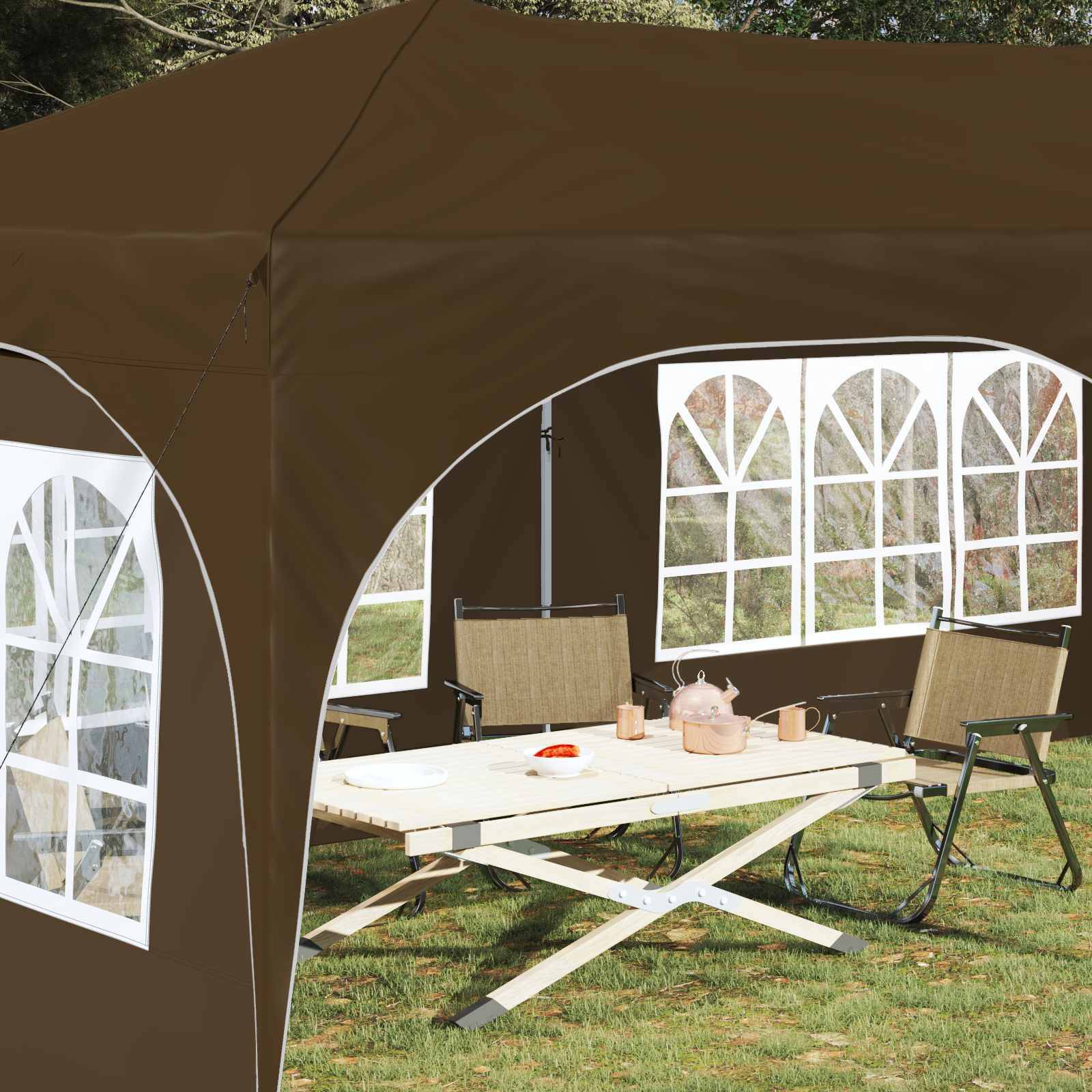 vidaXL Pop-up Partyzelt Taupe 575 x 288 x 245 cm Oxford-Stoff
