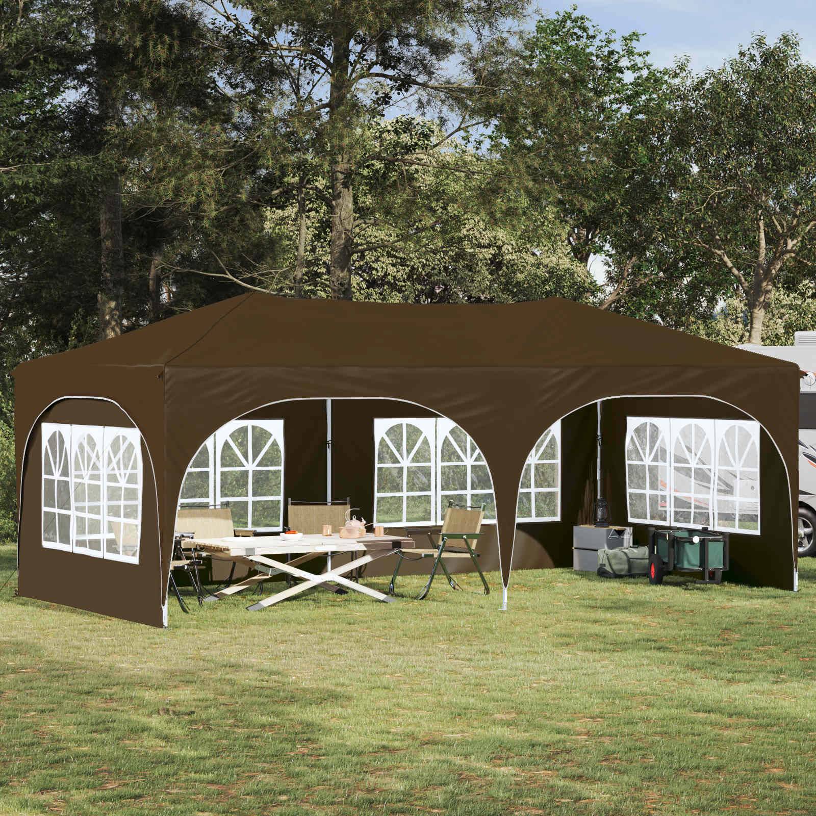 vidaXL Pop-up Partyzelt Taupe 575 x 288 x 245 cm Oxford-Stoff