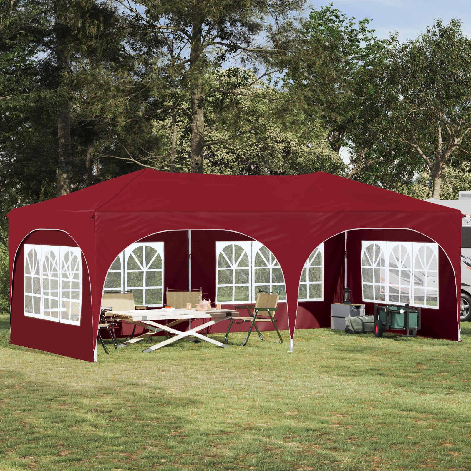 vidaXL Pop-up Partyzelt Bordeauxrot 575 x 288 x 245 cm Oxford-Stoff