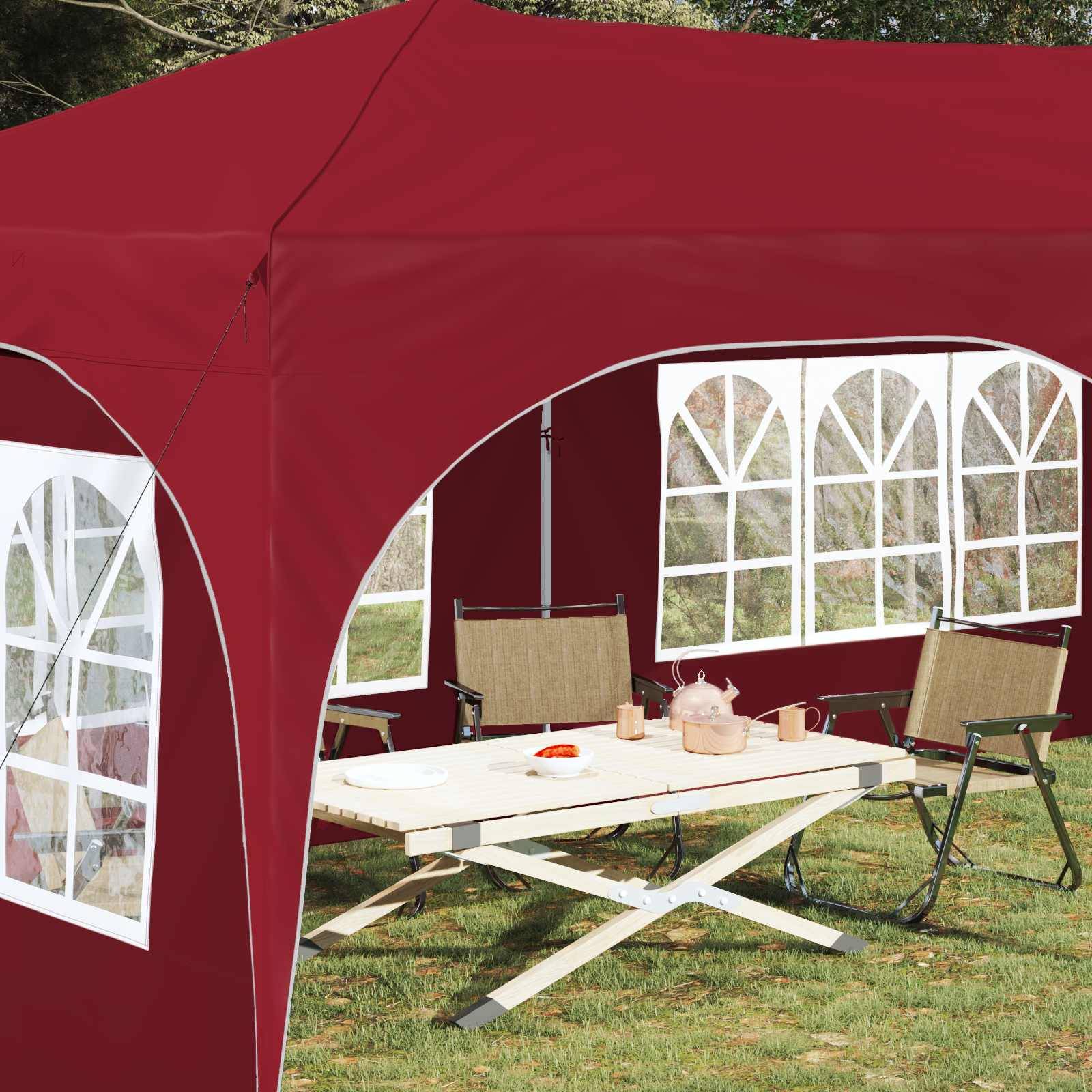 vidaXL Pop-up Partyzelt Bordeauxrot 575 x 288 x 245 cm Oxford-Stoff