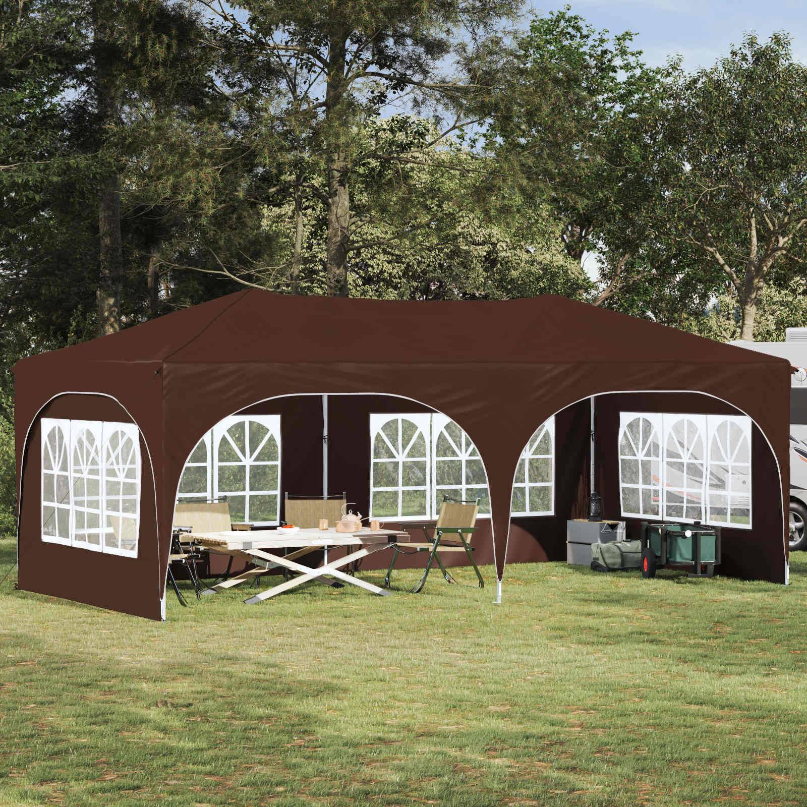 vidaXL Pop-up Partyzelt Braun 575 x 288 x 245 cm Oxford-Stoff