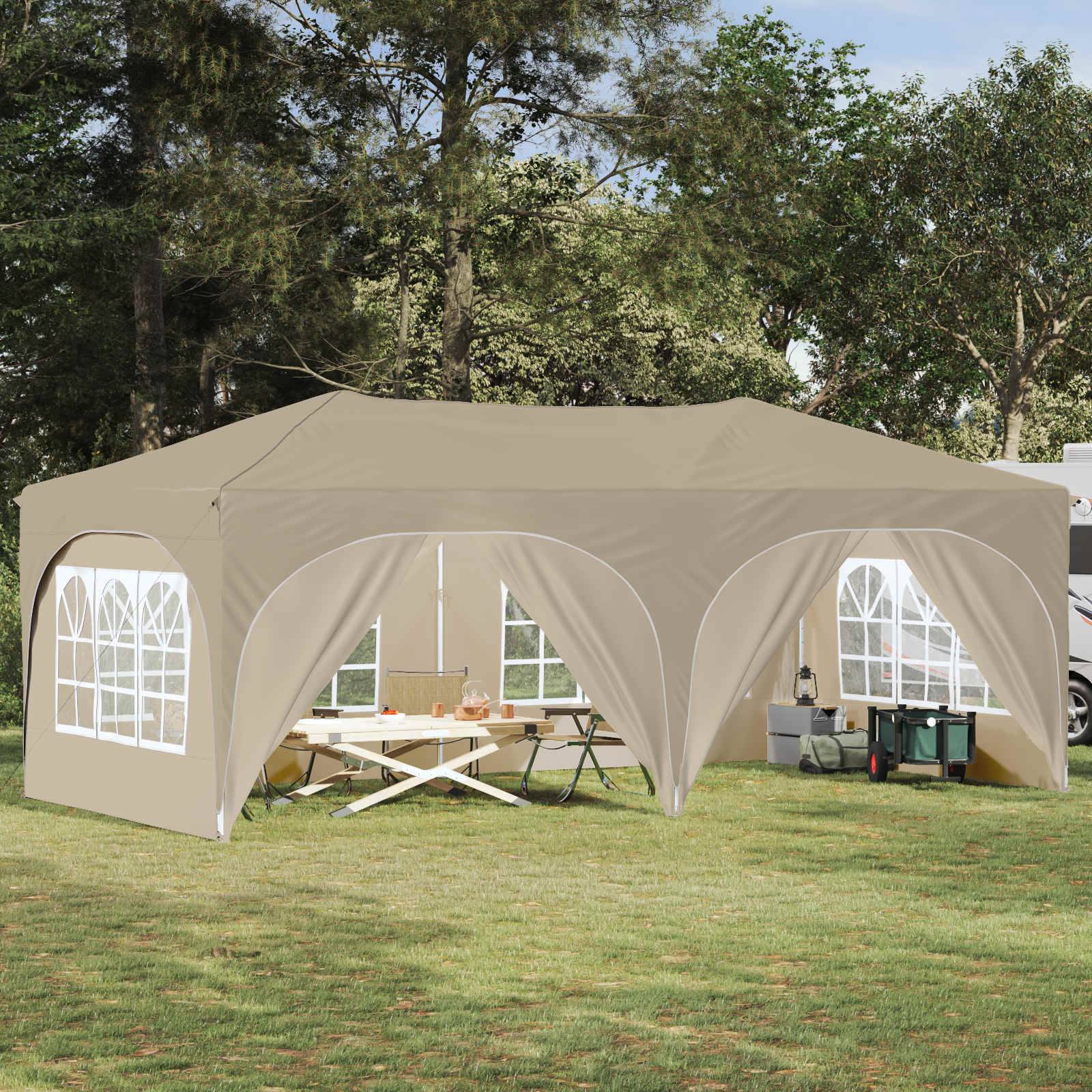 vidaXL Pop-up Partyzelt Creme 575 x 288 x 245 cm Oxford-Stoff