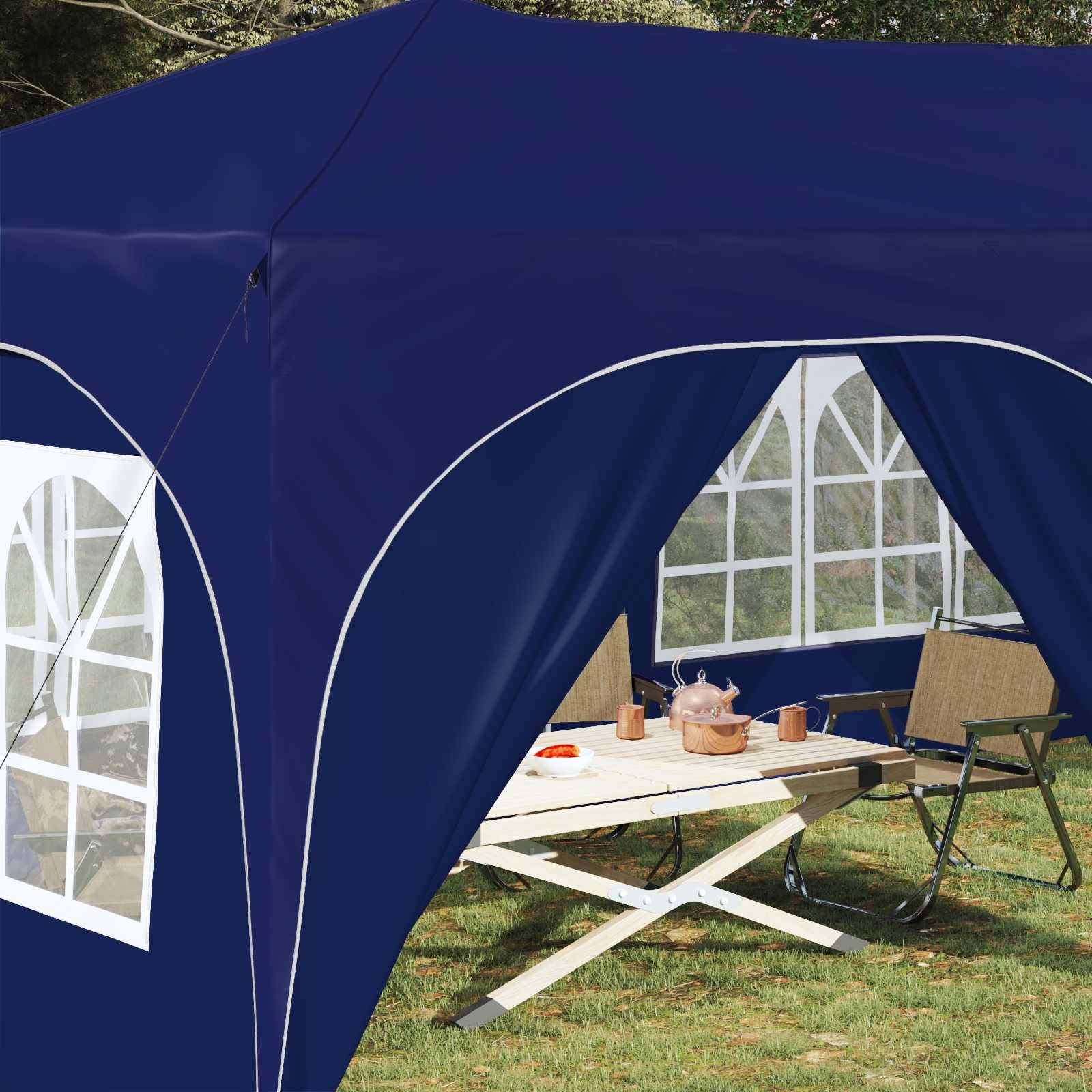 vidaXL Pop-up Partyzelt Blau 575 x 288 x 245 cm Oxford-Stoff
