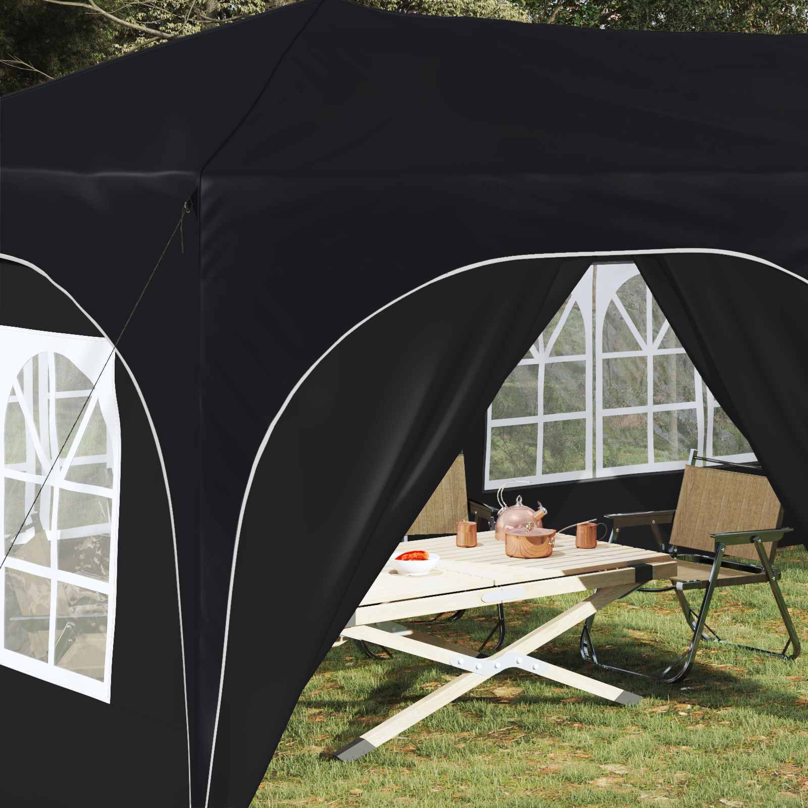 vidaXL Pop-up Partyzelt Anthrazit 575 x 288 x 245 cm Oxford-Stoff
