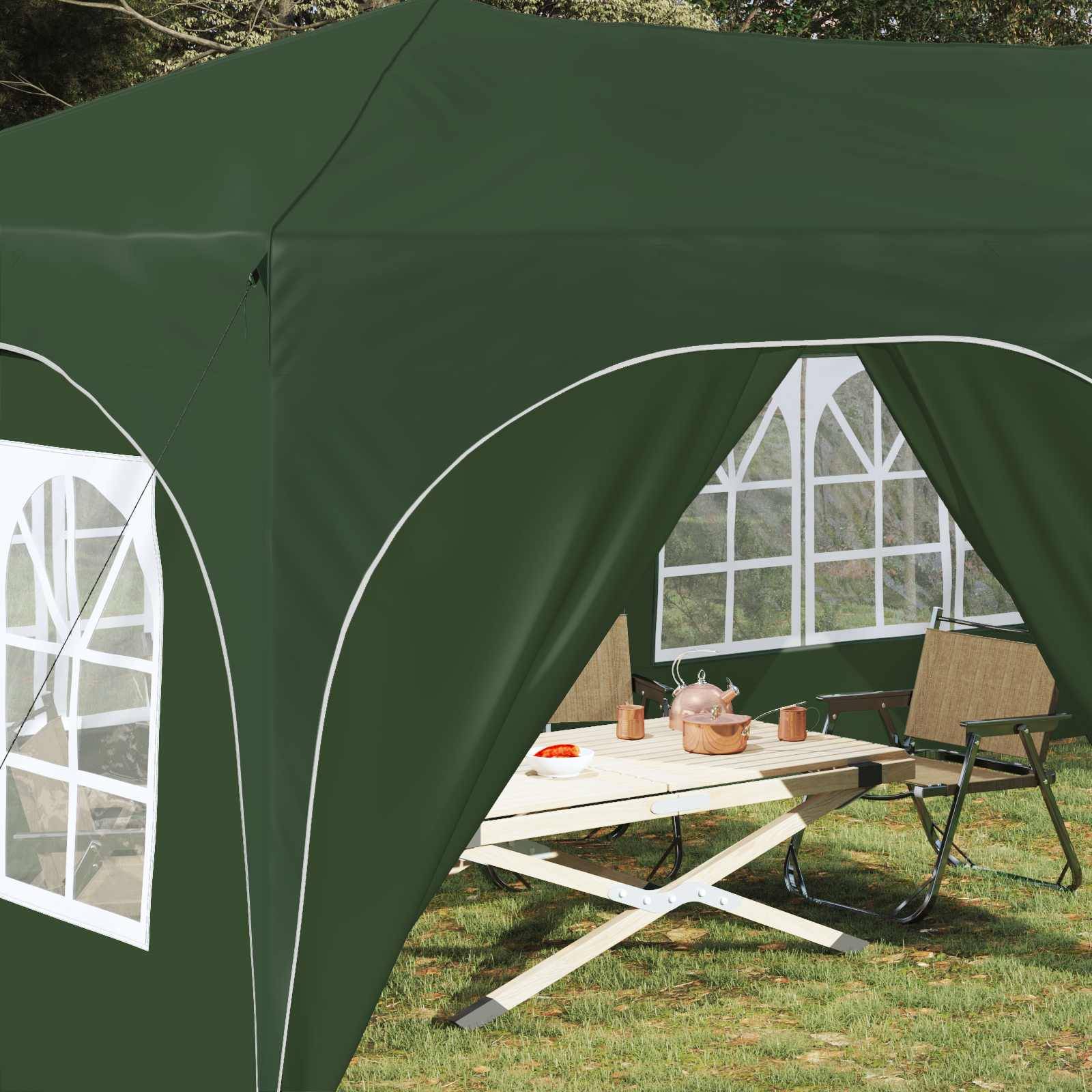 vidaXL Pop-up Partyzelt Grün 575 x 288 x 245 cm Oxford-Stoff
