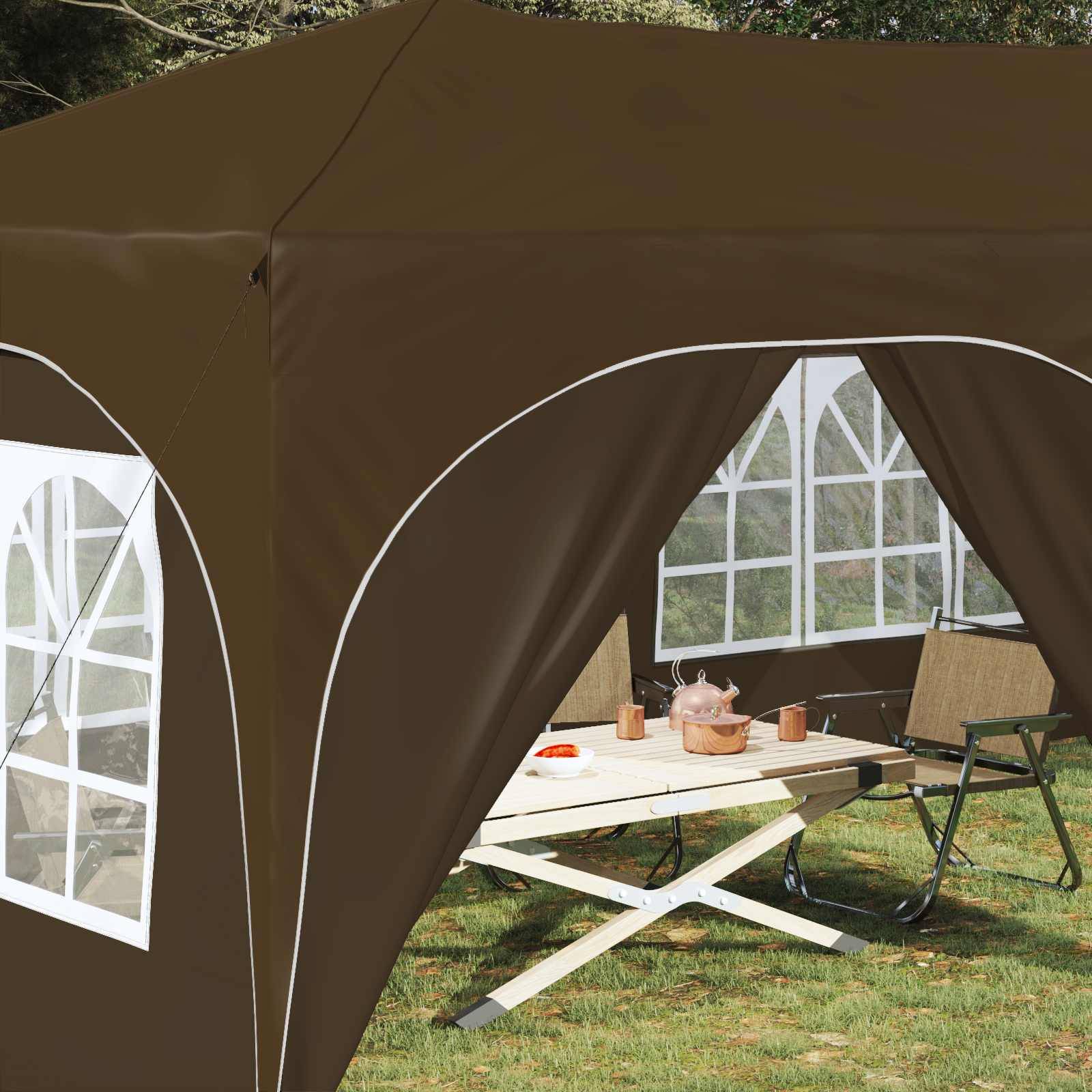 vidaXL Pop-up Partyzelt Taupe 575 x 288 x 245 cm Oxford-Stoff