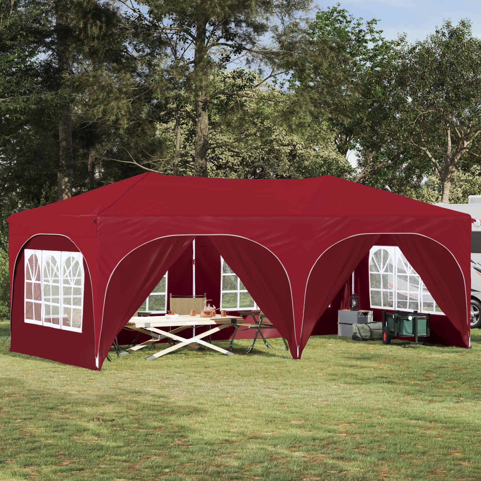 vidaXL Pop-up Partyzelt Bordeauxrot 575 x 288 x 245 cm Oxford-Stoff
