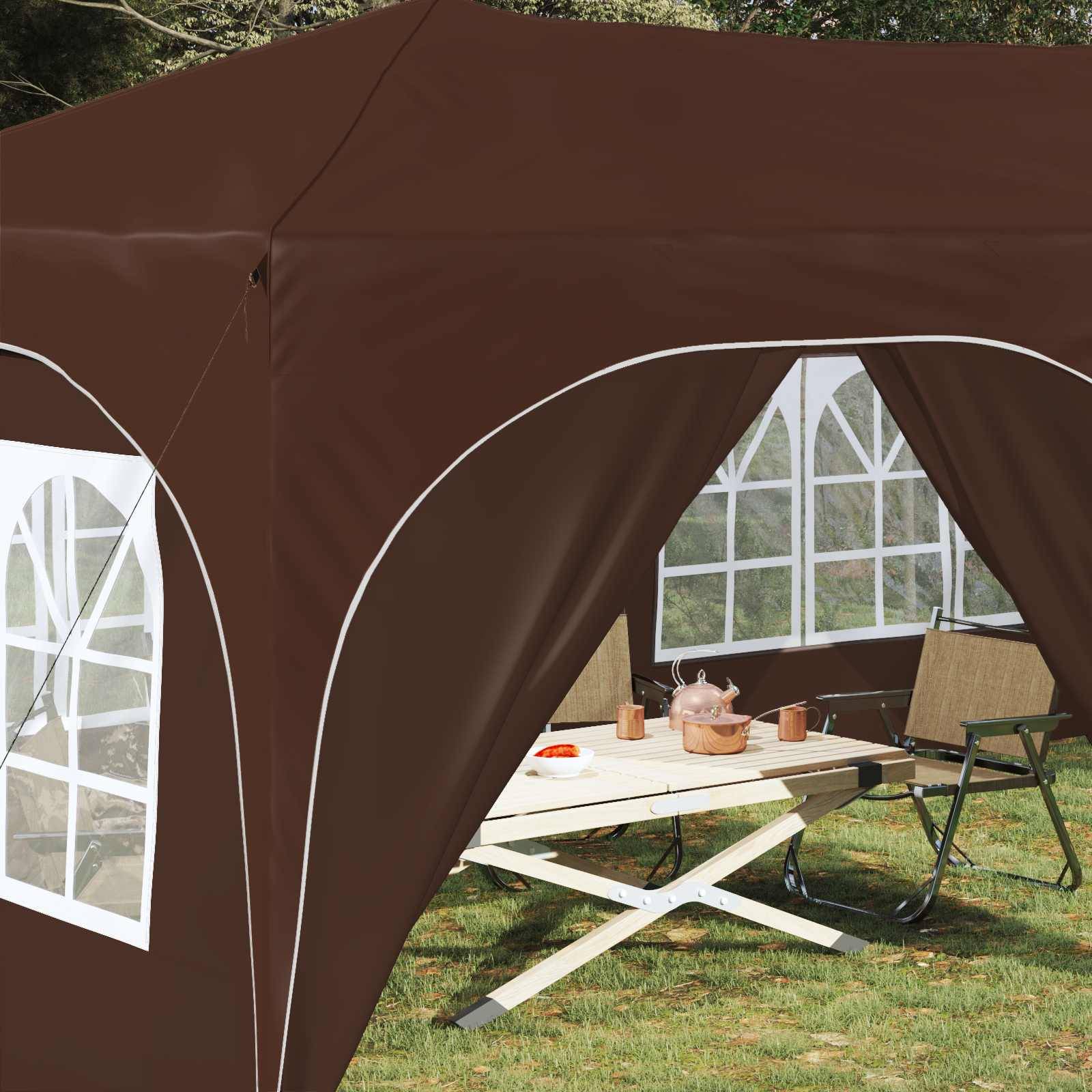 vidaXL Pop-up Partyzelt Braun 575 x 288 x 245 cm Oxford-Stoff