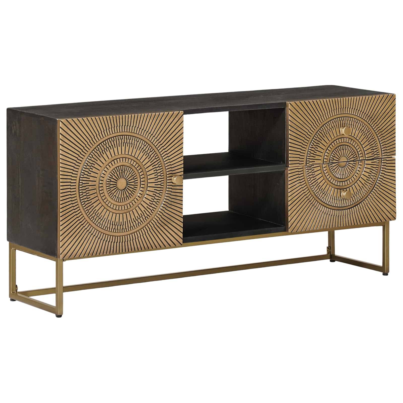 vidaXL TV-Schränk mit Schubladen mit Regal Messing 105 x 30 x 50 cm