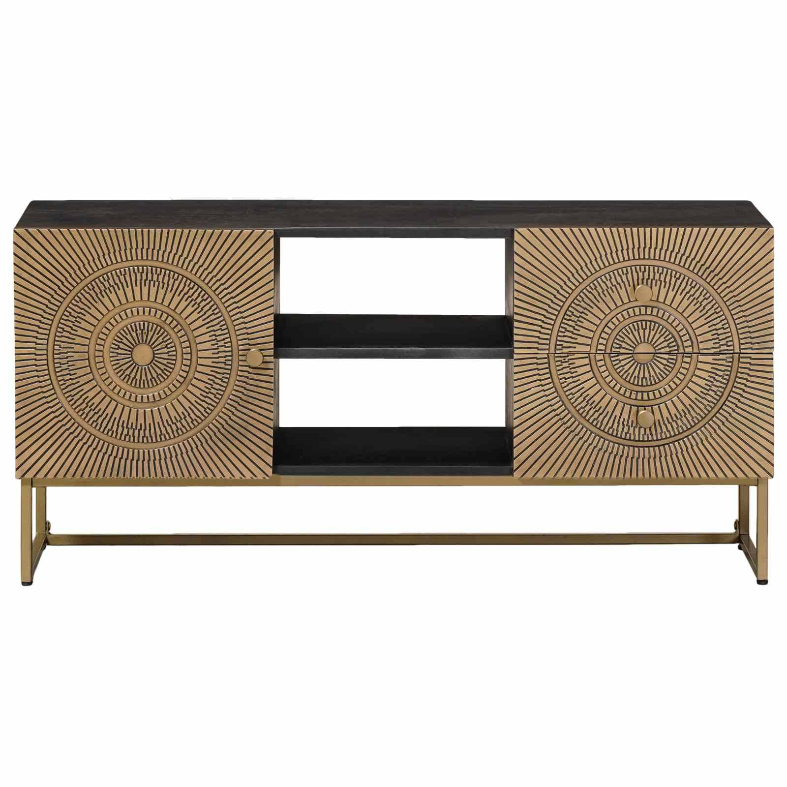 vidaXL TV-Schränk mit Schubladen mit Regal Messing 105 x 30 x 50 cm