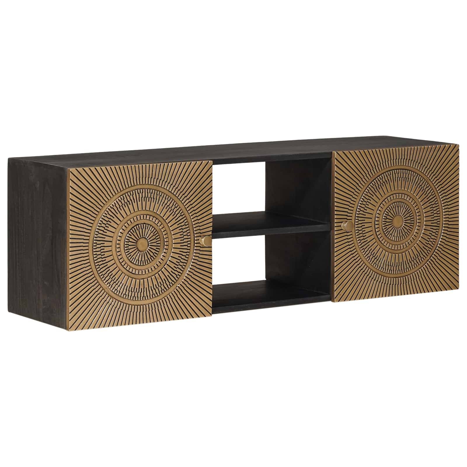 vidaXL TV-Schränk mit Regal mit Speicher Messing 105 x 30 x 35 cm