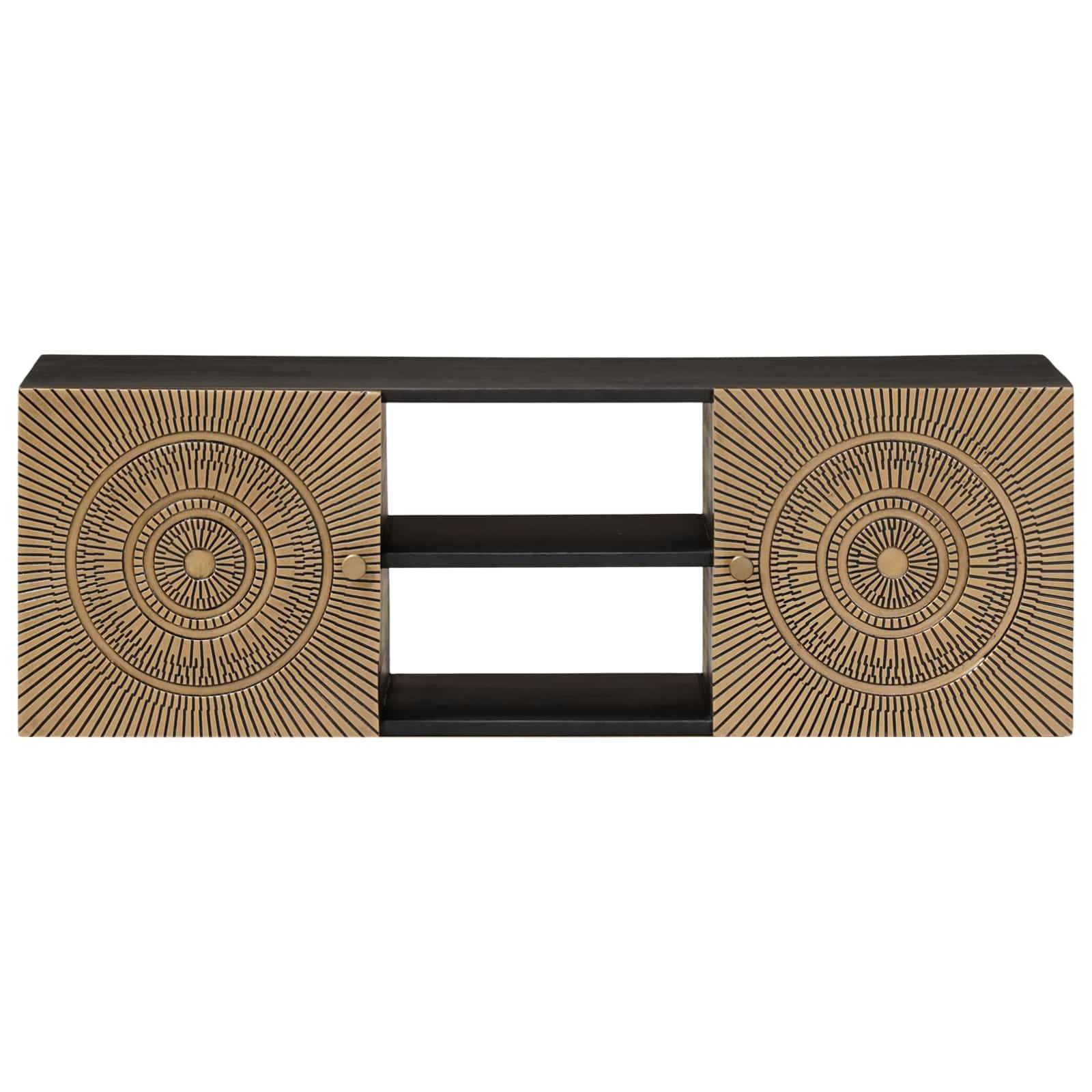 vidaXL TV-Schränk mit Regal mit Speicher Messing 105 x 30 x 35 cm