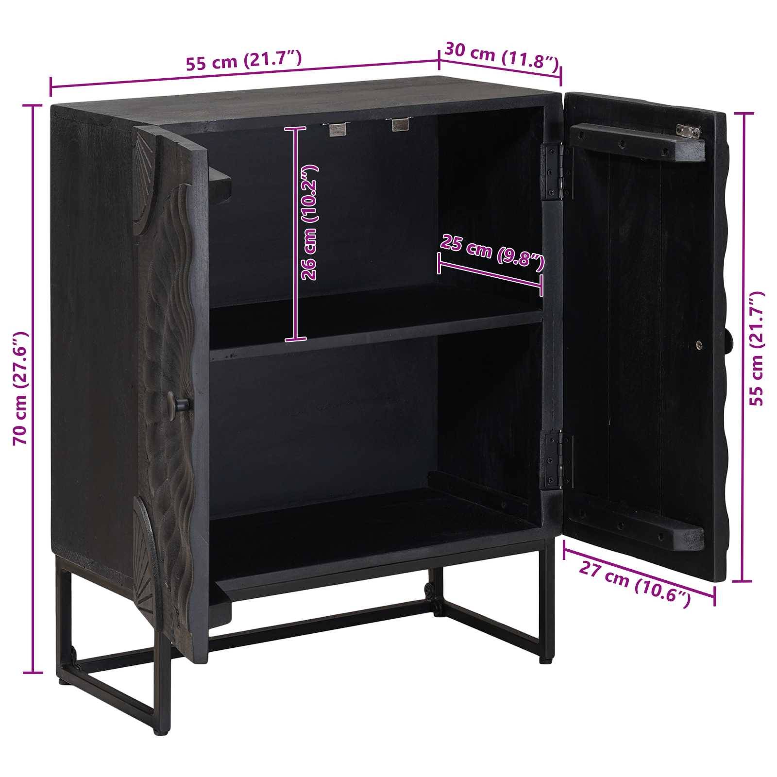 vidaXL Sideboard Schwarz 55 x 30 x 70 cm