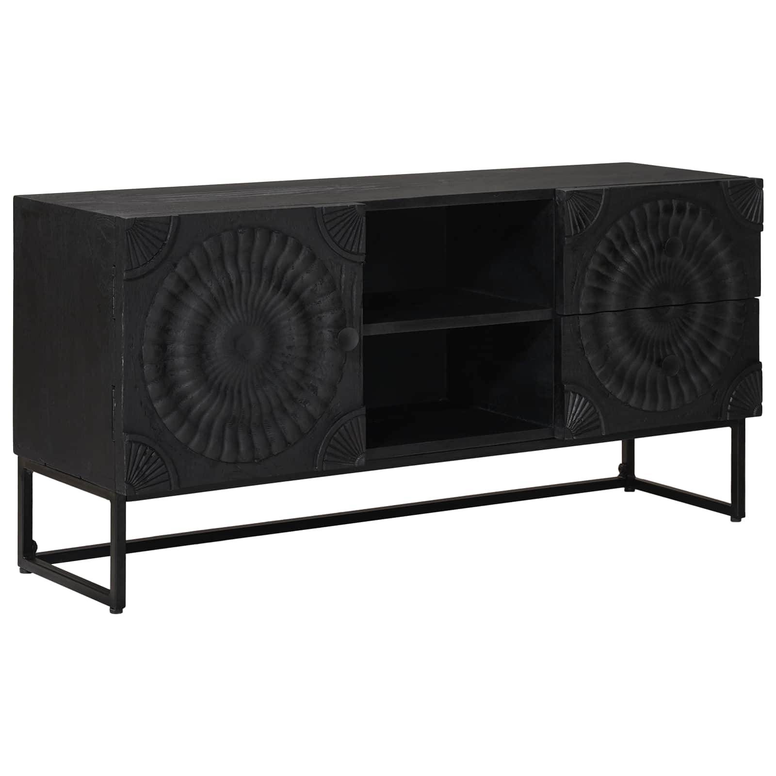 vidaXL TV-Schränk mit Schubladen mit Regal Schwarz 105 x 30 x 54 cm