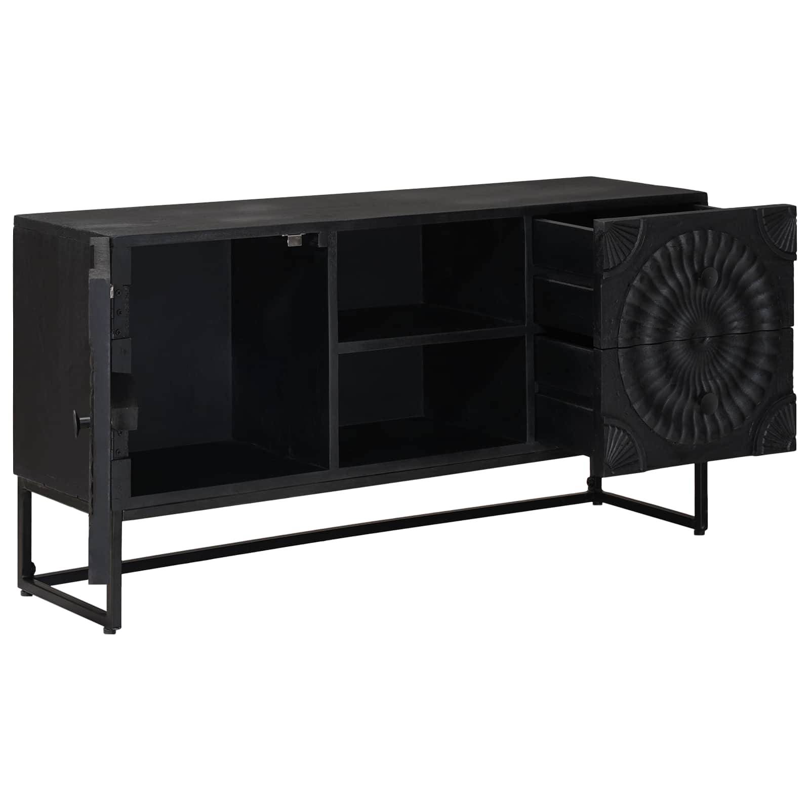 vidaXL TV-Schränk mit Schubladen mit Regal Schwarz 105 x 30 x 54 cm