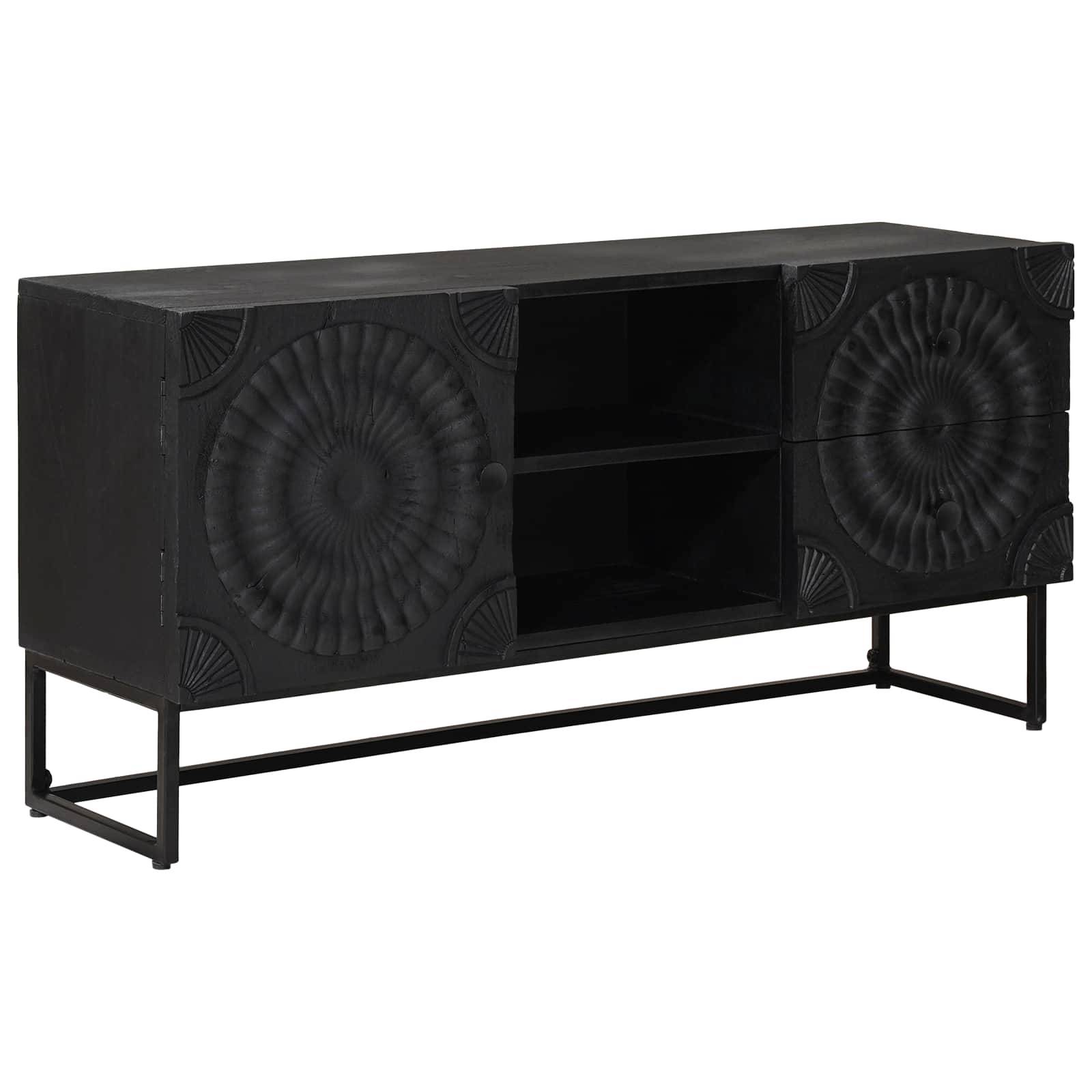 vidaXL TV-Schränk mit Schubladen mit Regal Schwarz 105 x 30 x 54 cm
