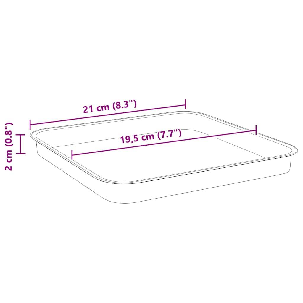 vidaXL Quadratisches Blumentablett 6 pcs Ziegelrot 21 x 21 x 2 cm