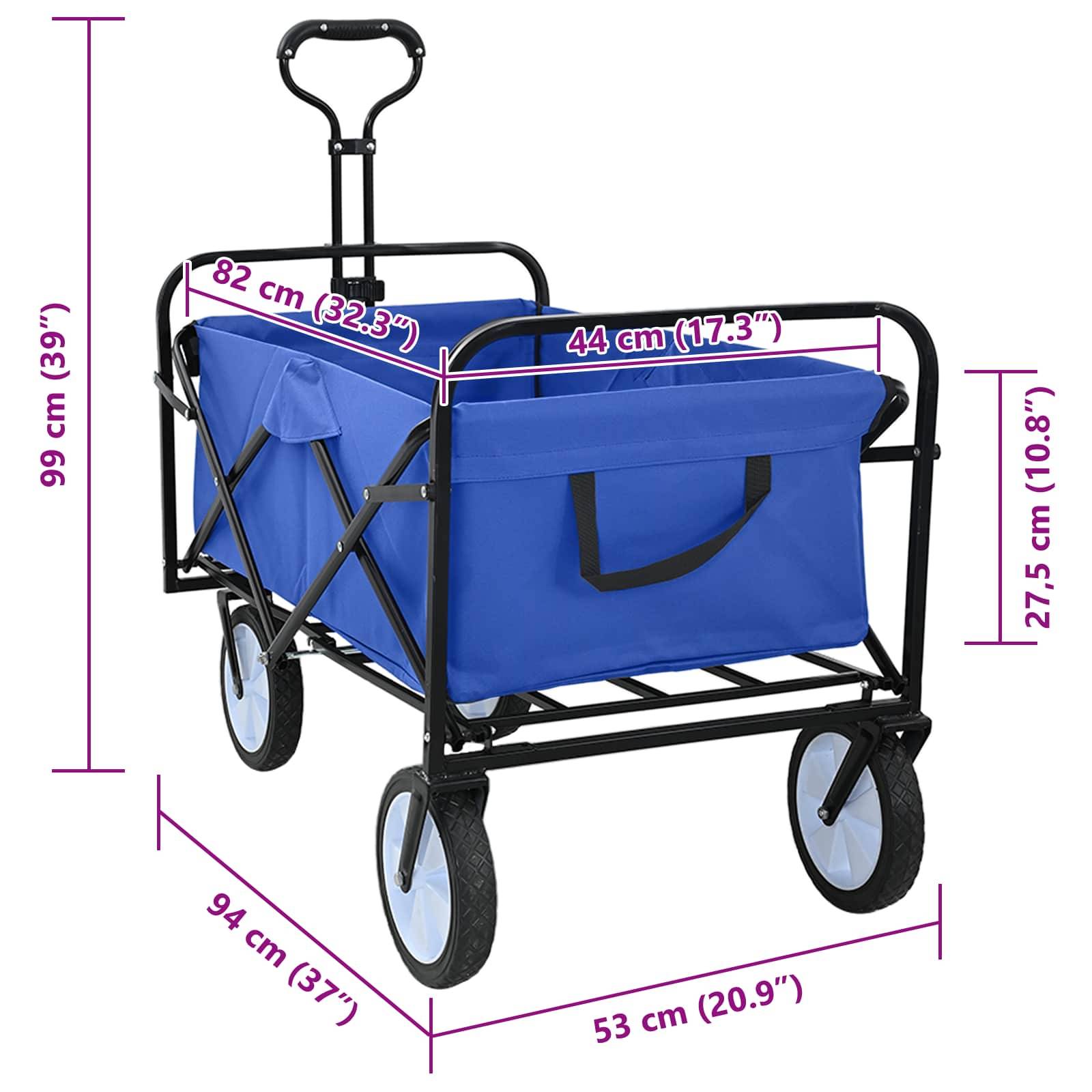 vidaXL Klapp-Handwagen Blau 94 x 53 x 99 cm Oxford-Stoff