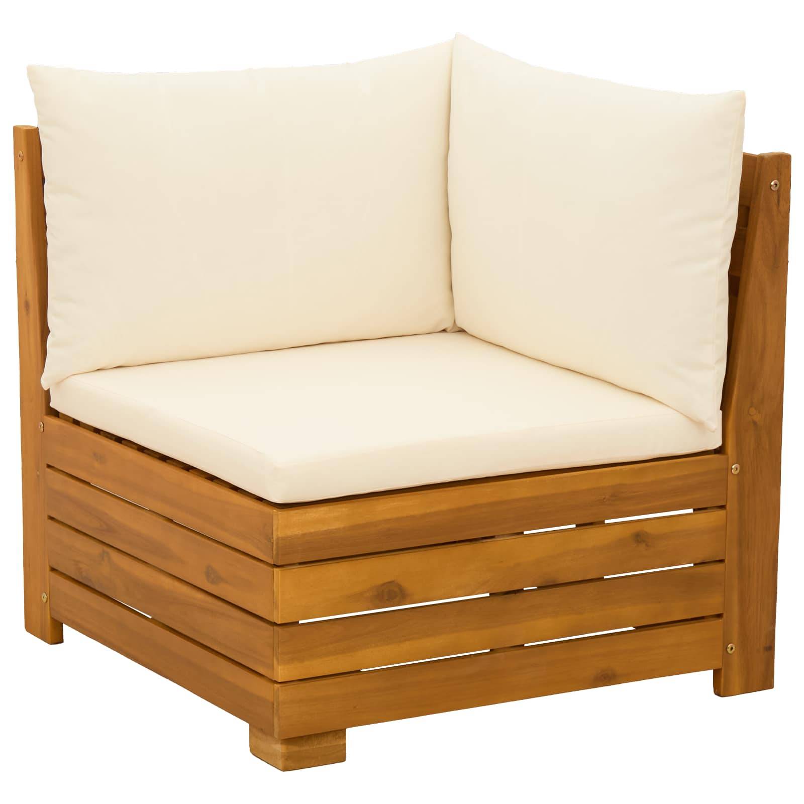 vidaXL Outdoor-Sofagarnitur mit Kissen 3 Stück Braun Massivholz Akazie