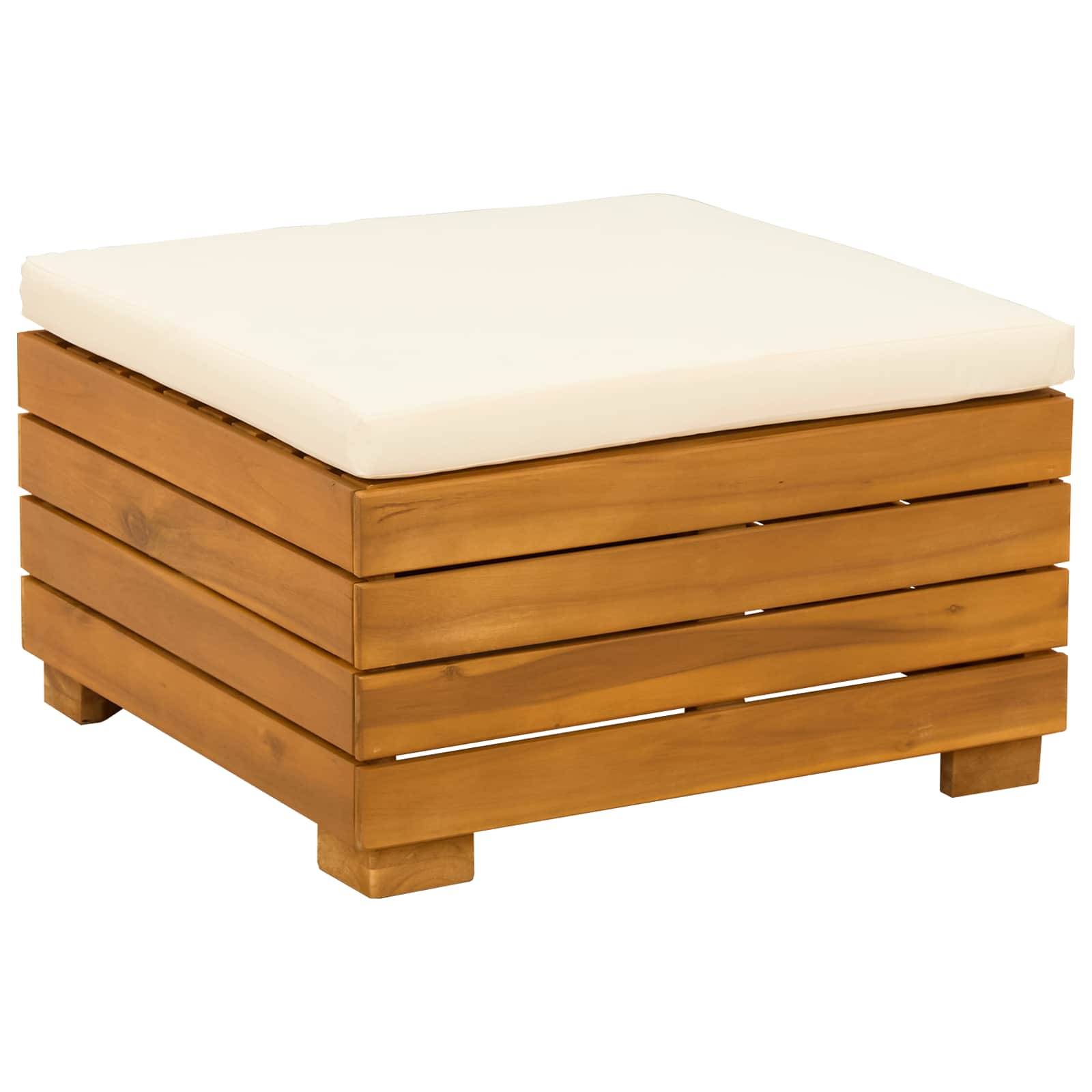 vidaXL Garten-Fußhocker Massivholz Akazie Braun
