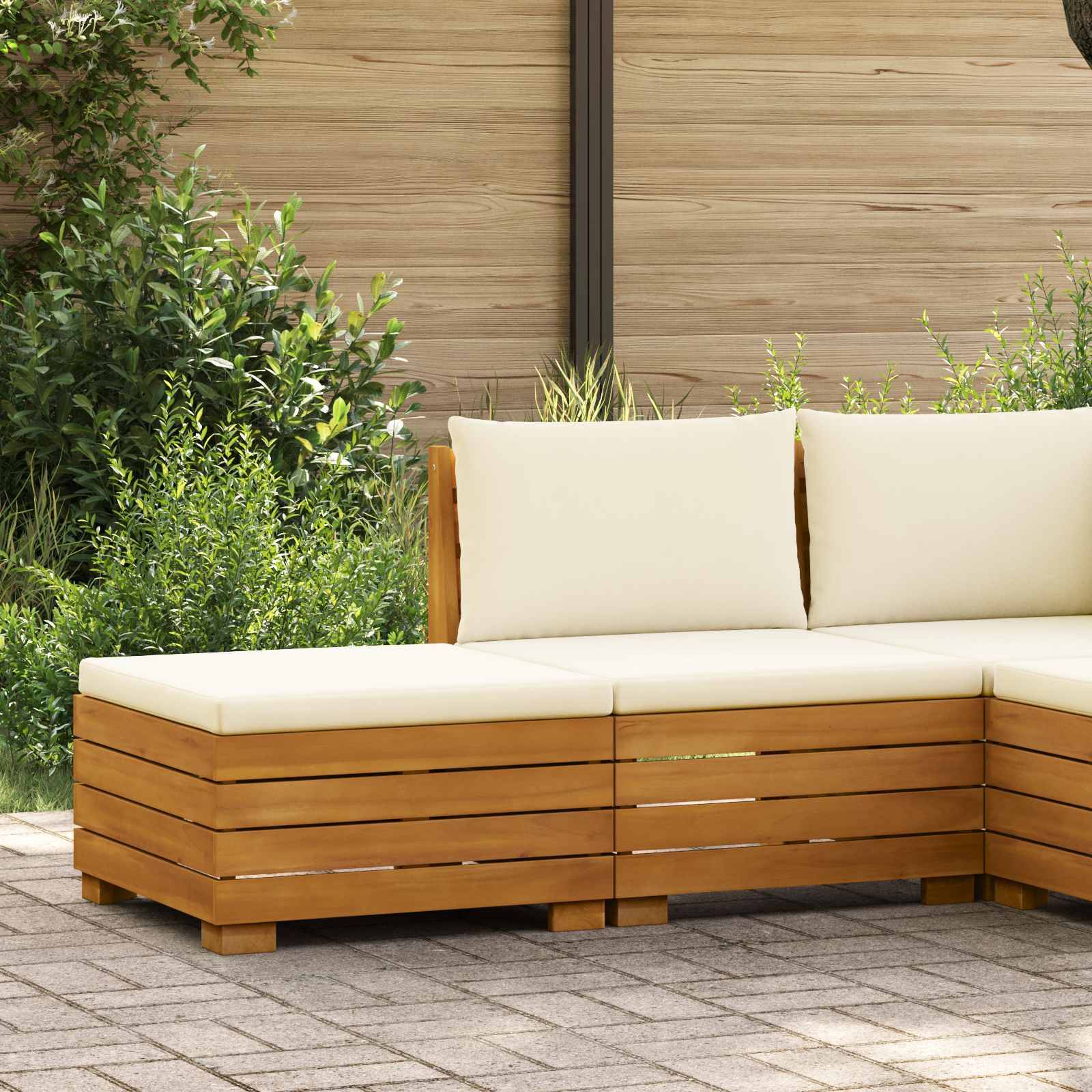 vidaXL Garten-Lounge-Set mit Kissen 2 Stück Braun Massivholz Akazie
