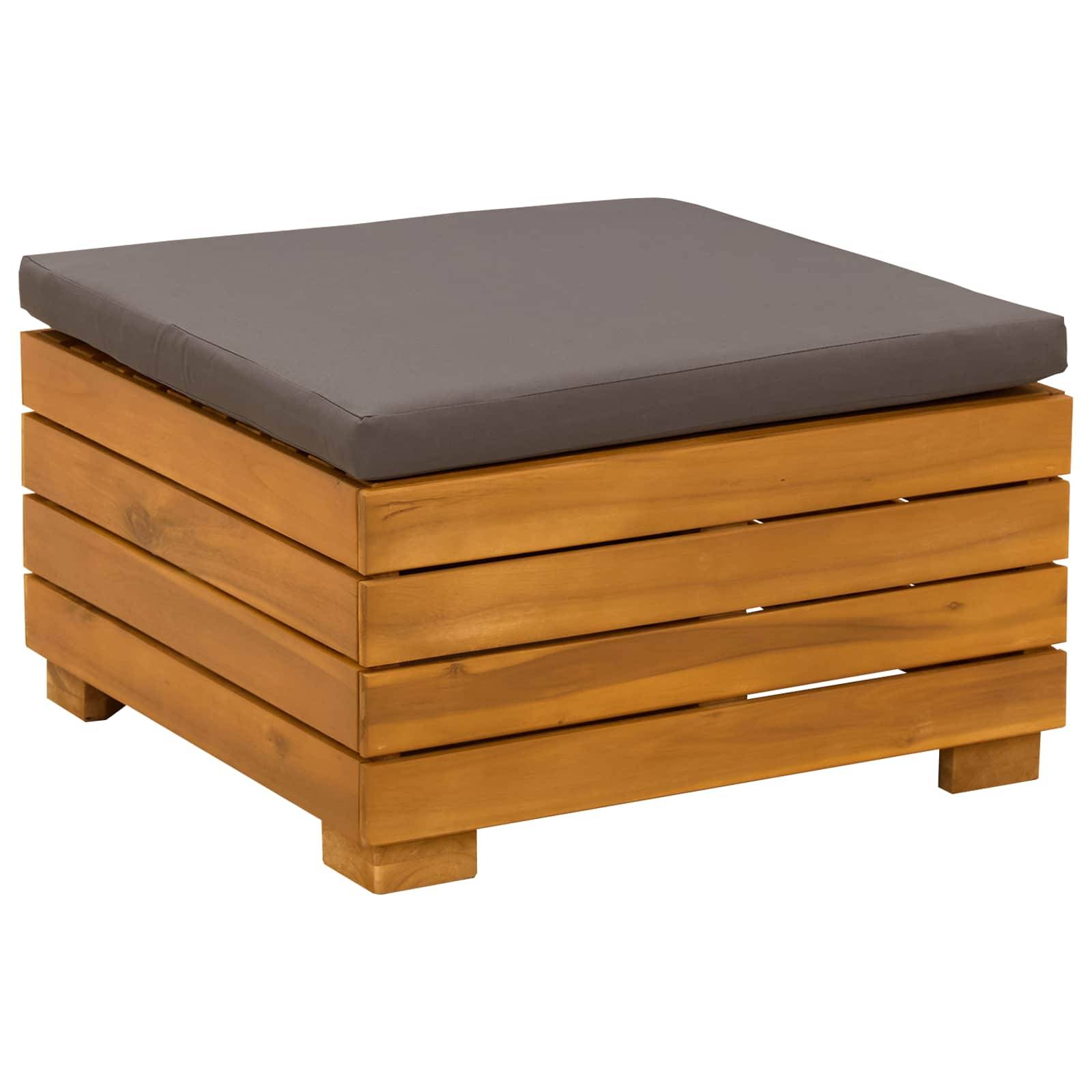 vidaXL Garten-Fußhocker Massivholz Akazie Braun