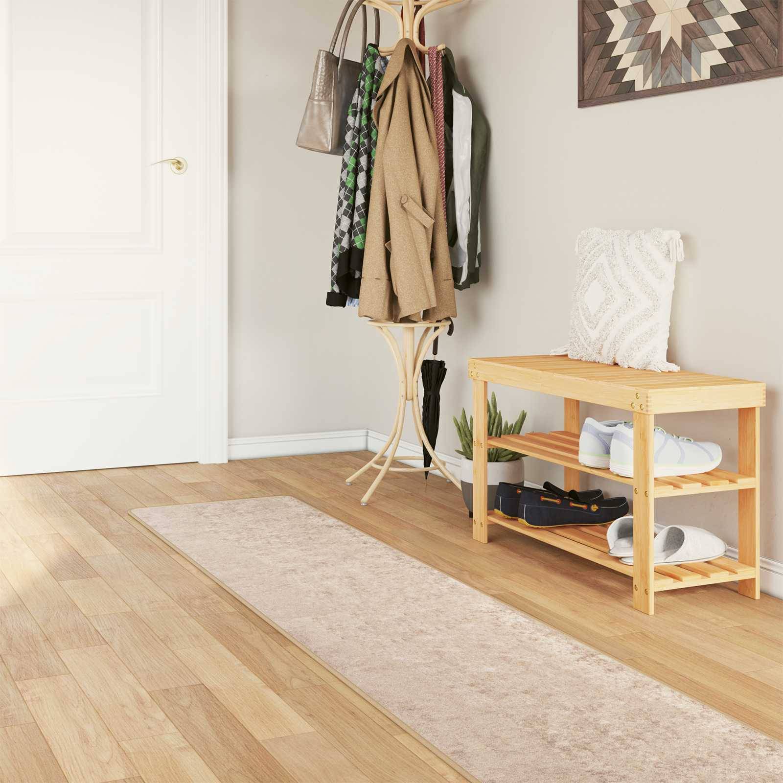 vidaXL Teppichläufer MARSA Beige 50 x 250 cm Polyester und PVC