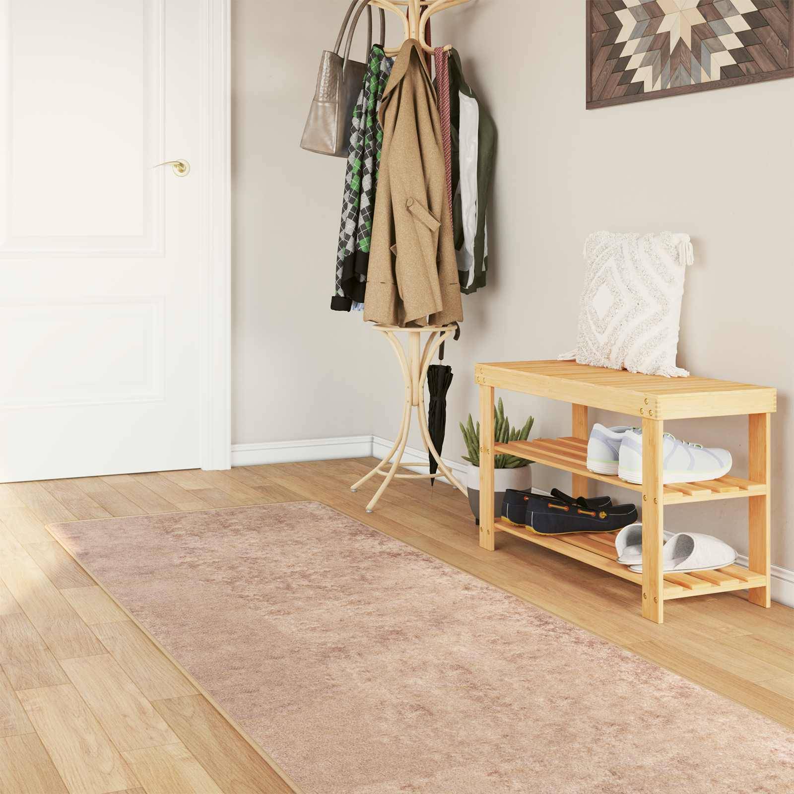 vidaXL Teppichläufer MARSA Sand 80 x 300 cm Polyester und PVC