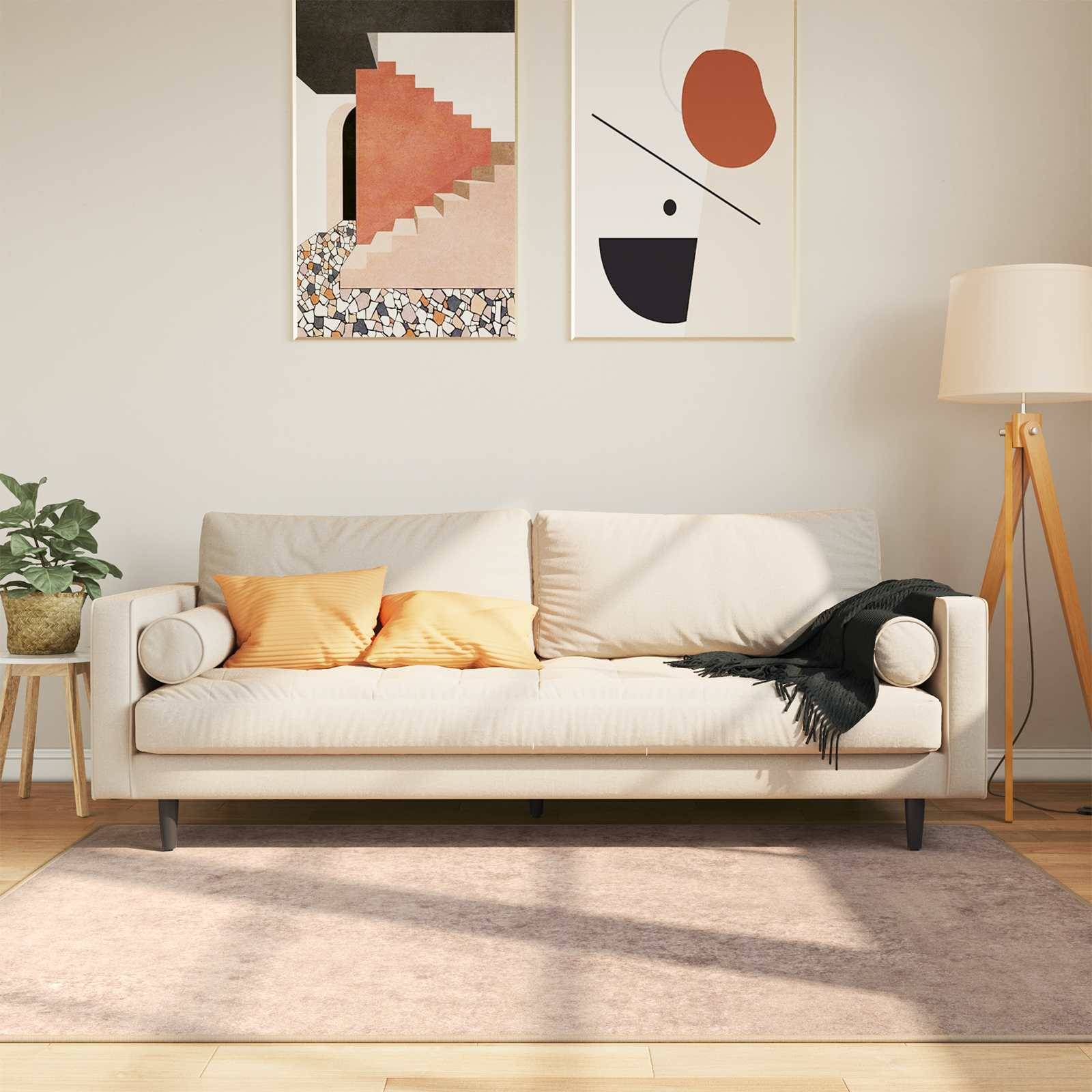 vidaXL Teppichläufer MARSA Sand 120 x 170 cm Polyester und PVC