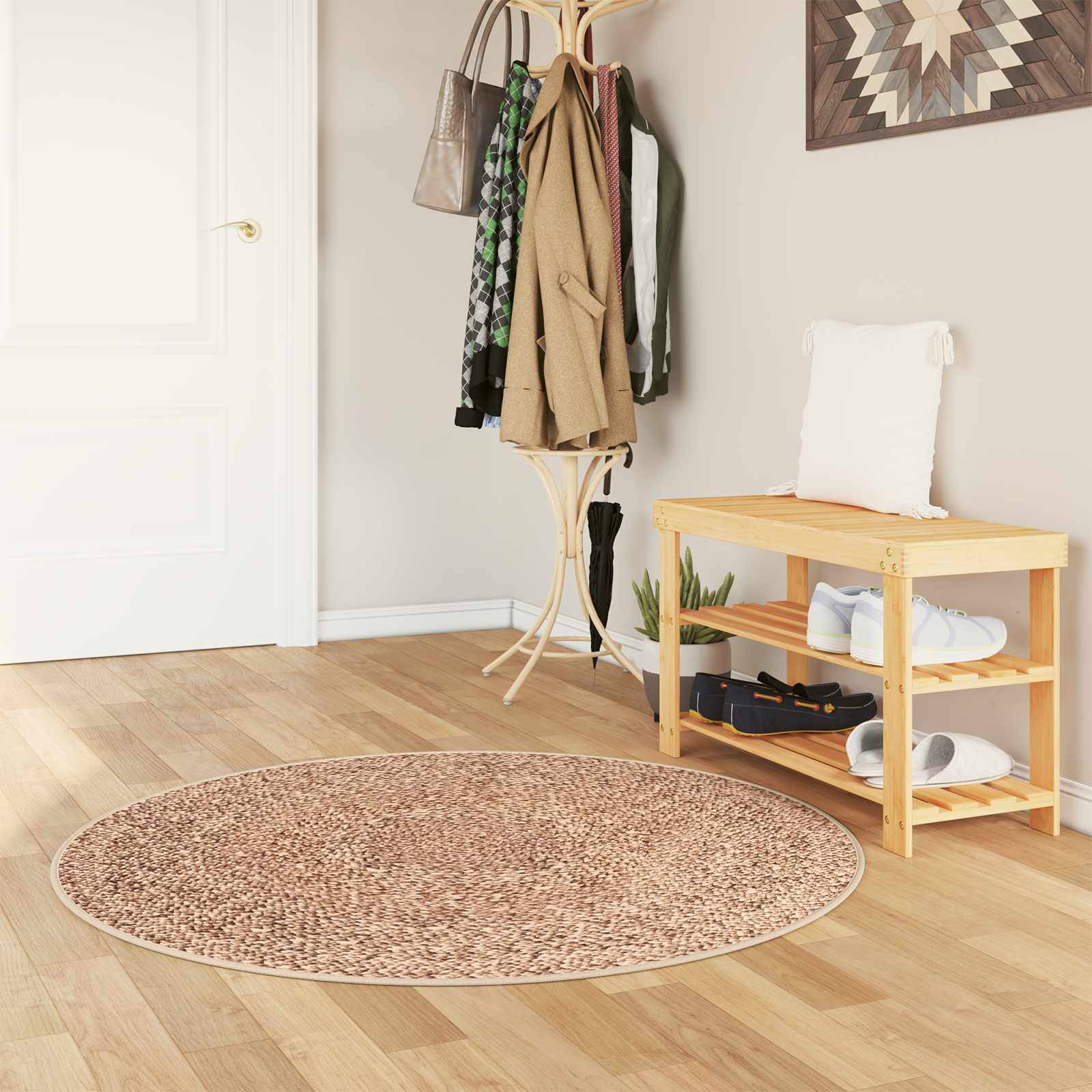 vidaXL Teppichläufer MARSA Gelb 120 x 120 cm Polyester und PVC