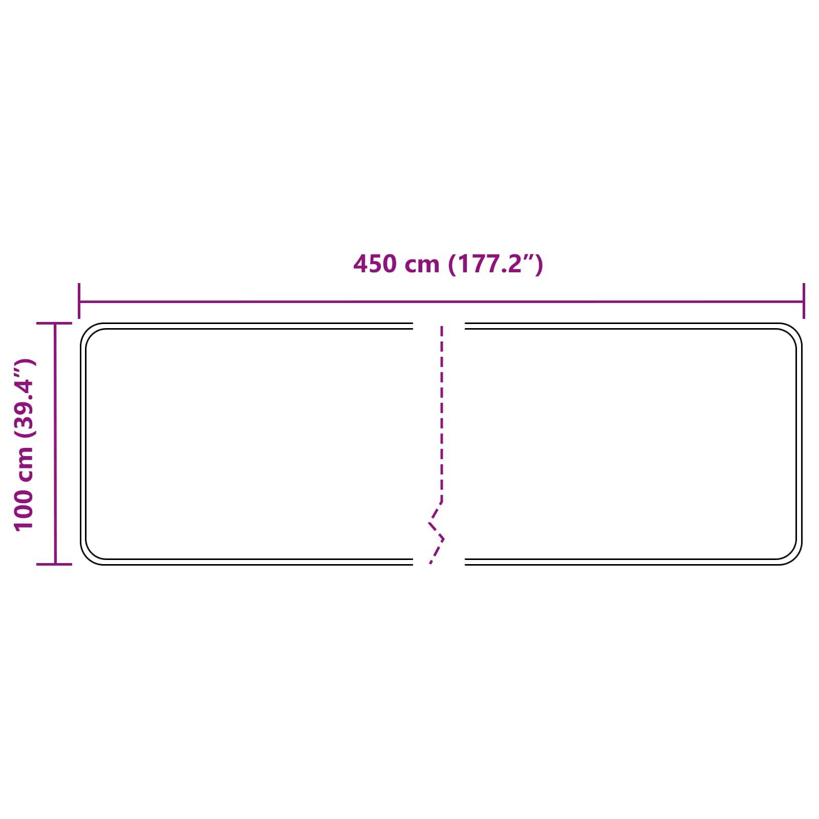 vidaXL Teppichläufer MARSA Schwarz 100 x 450 cm Polyester und PVC
