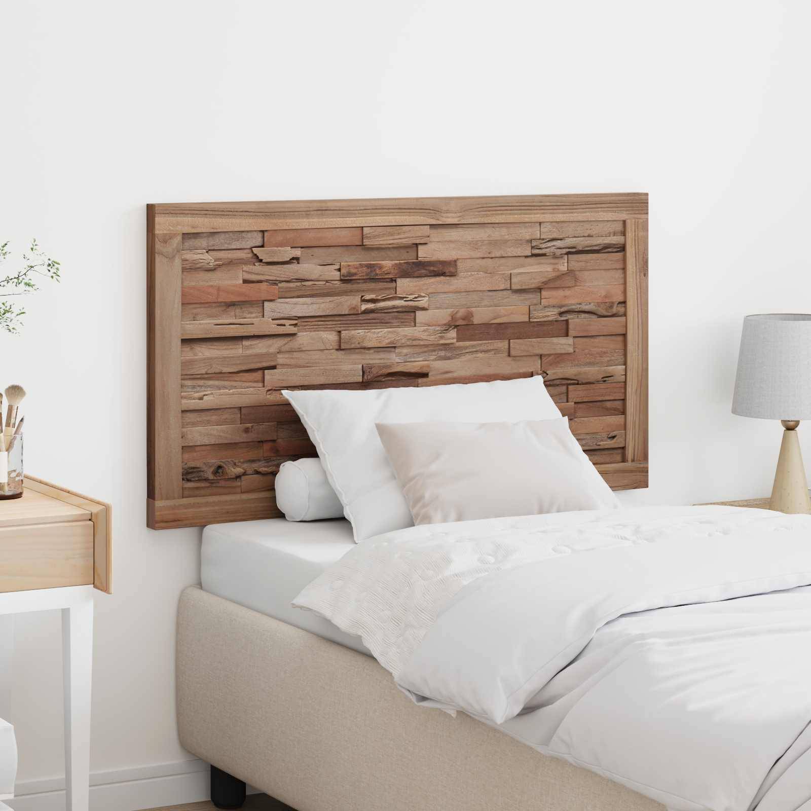 vidaXL Kopfteil Wandmontiert Natur 100 cm Massivholz Teak