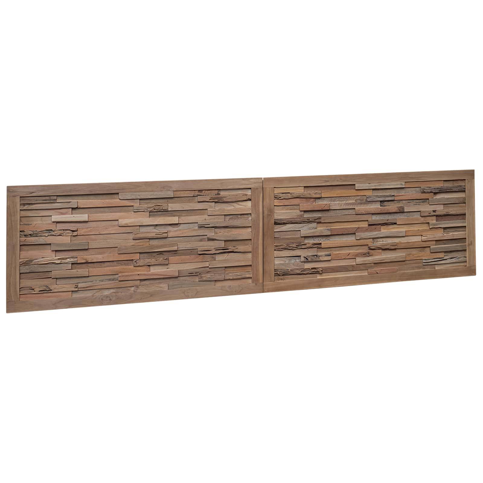 vidaXL Kopfteil Wandmontiert Natur 200 cm Massivholz Teak