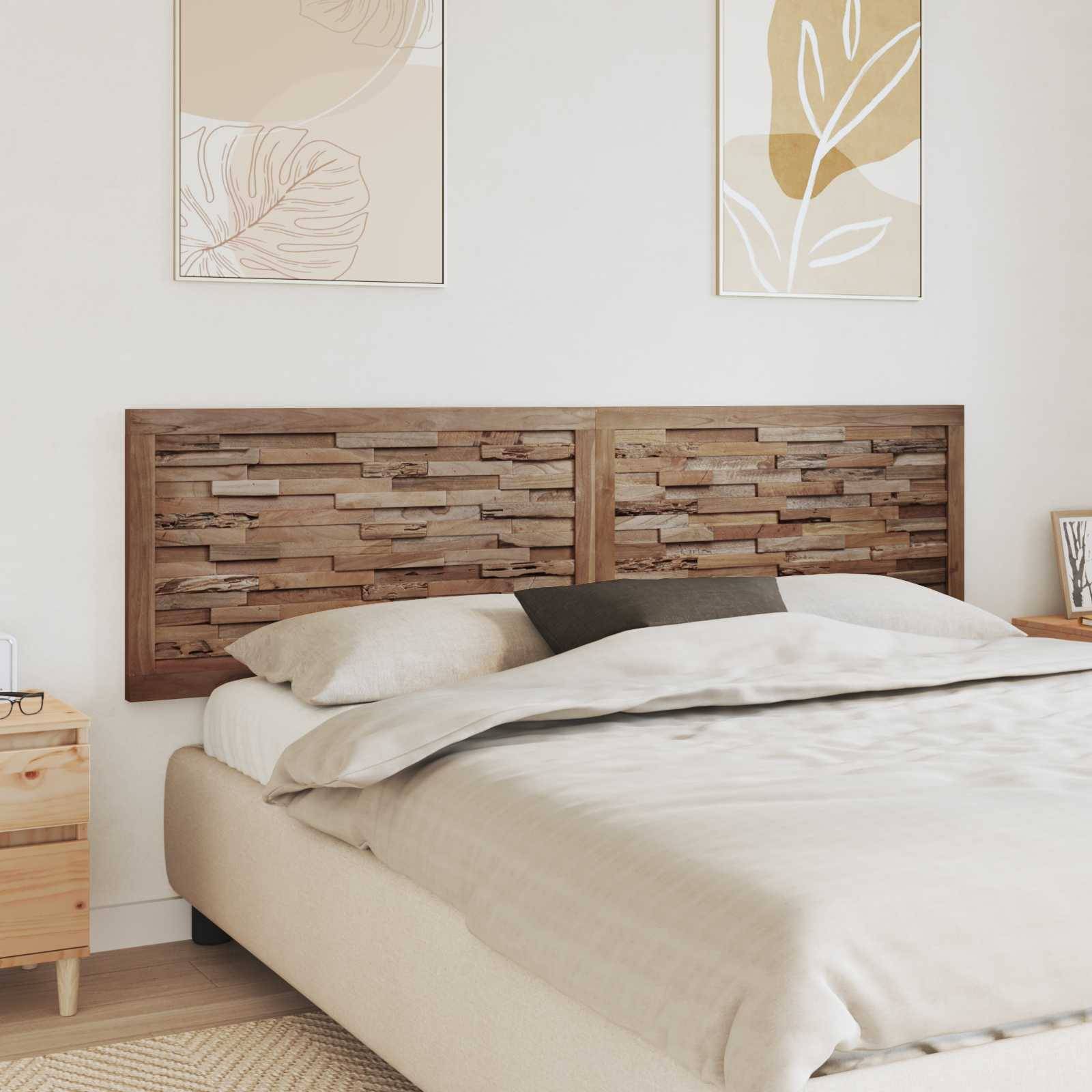 vidaXL Kopfteil Wandmontiert Natur 200 cm Massivholz Teak