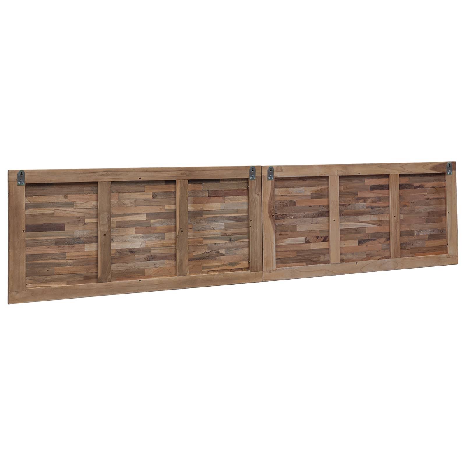 vidaXL Kopfteil Wandmontiert Natur 200 cm Massivholz Teak