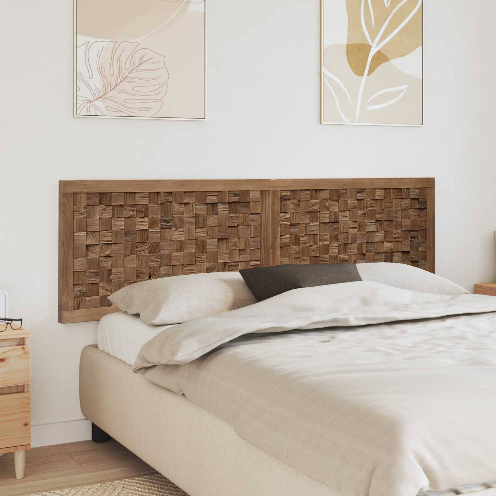 vidaXL Kopfteil Wandmontiert Natur 180 cm Massivholz Teak