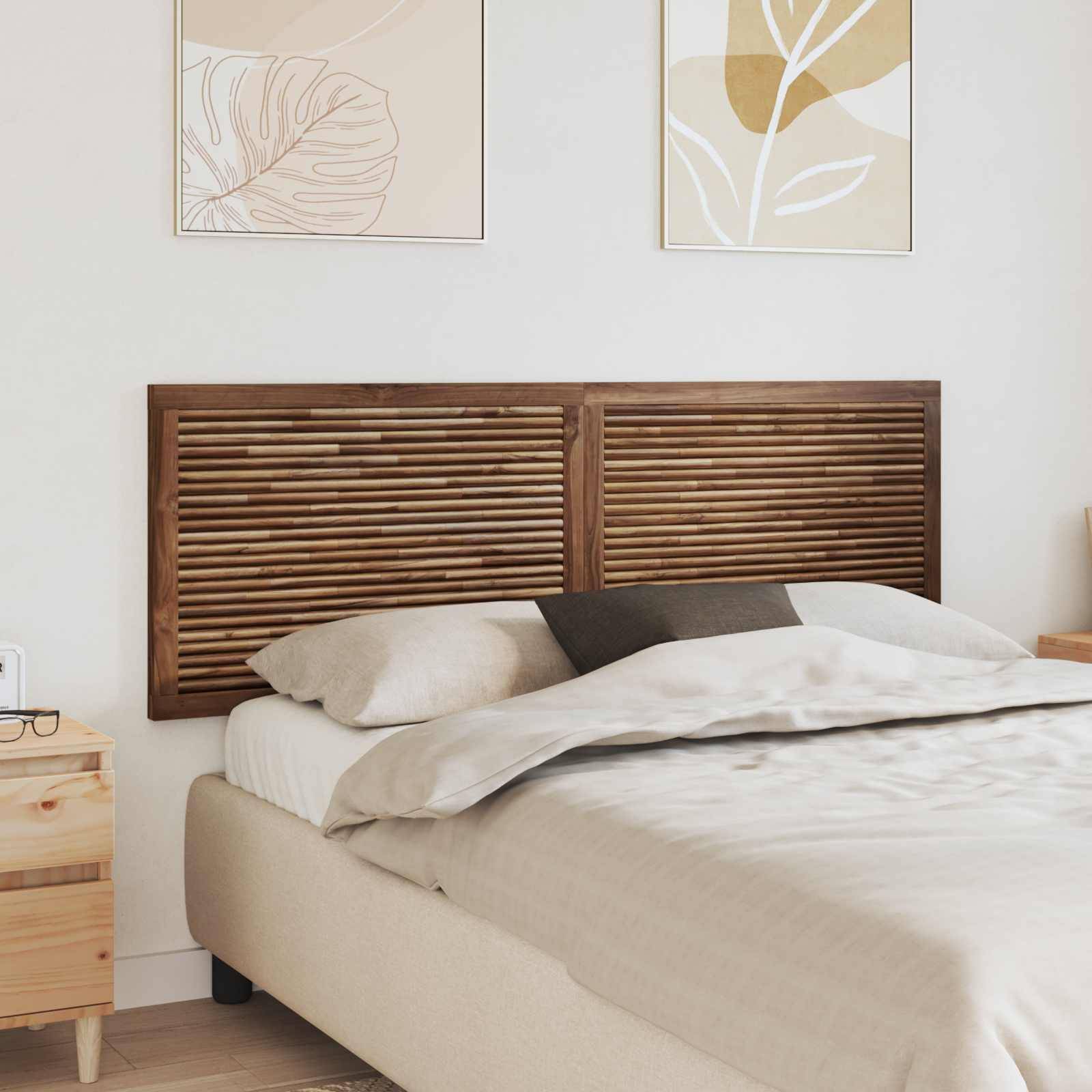 vidaXL Kopfteil Wandmontiert Natur 160 cm Massivholz Teak