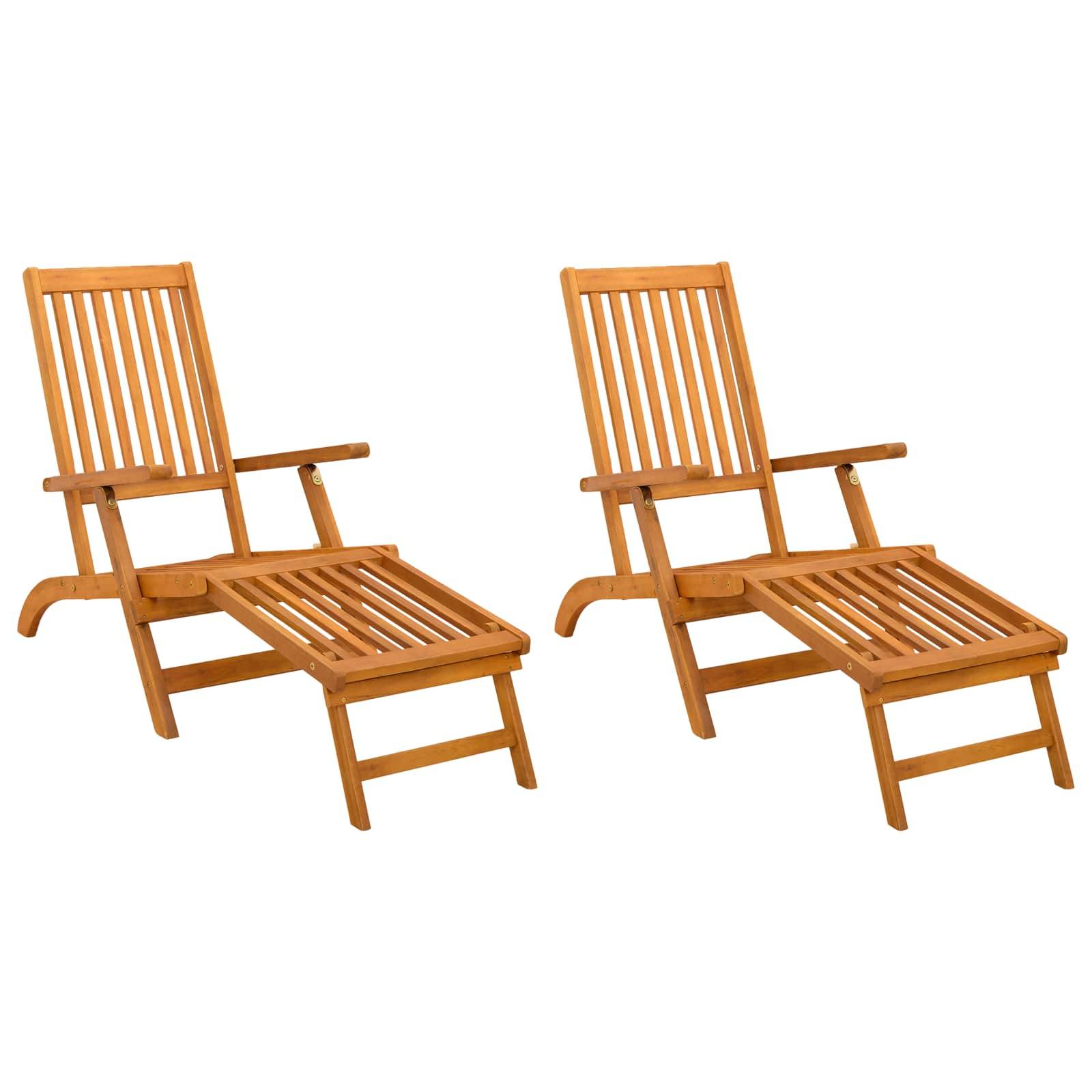vidaXL Liegestuhl zum Verstellen und Klappen 2 pcs 55 x 146 x 91 cm