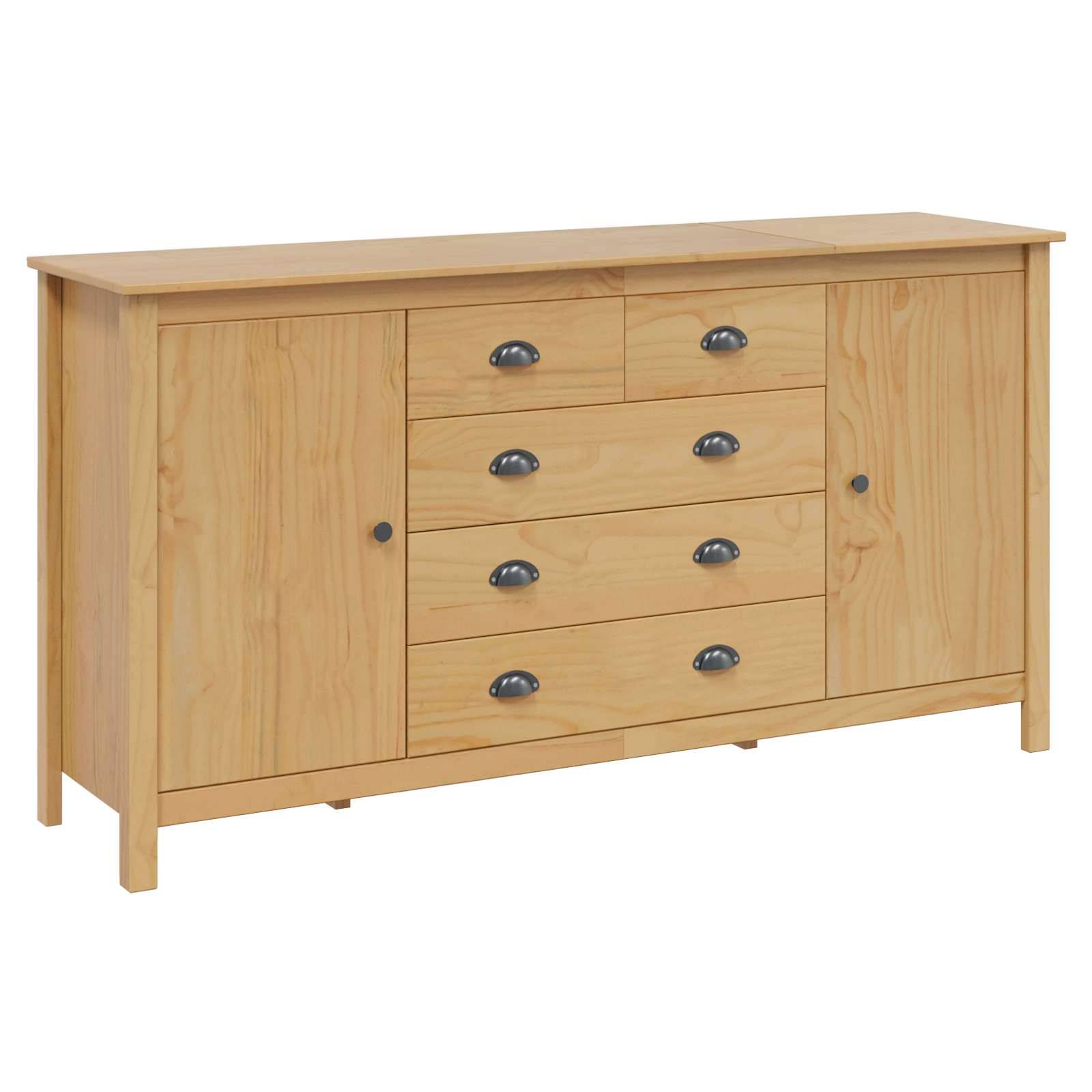 vidaXL Sideboard HILL Honigbraun 154 x 40 x 80 cm Massives Kiefernholz