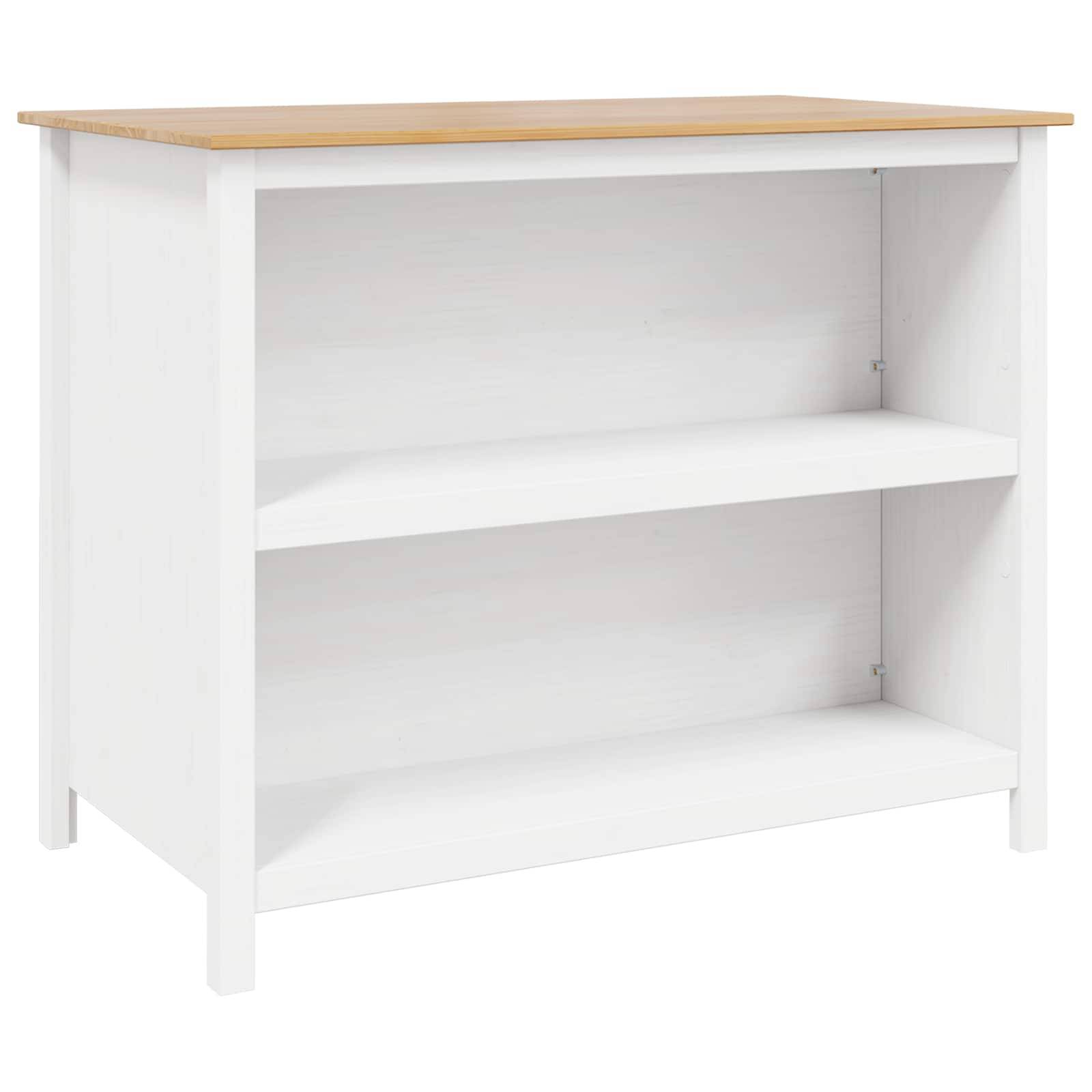 vidaXL Kücheninseln HILL Weiß 112 x 66 x 90 cm Massives Kiefernholz