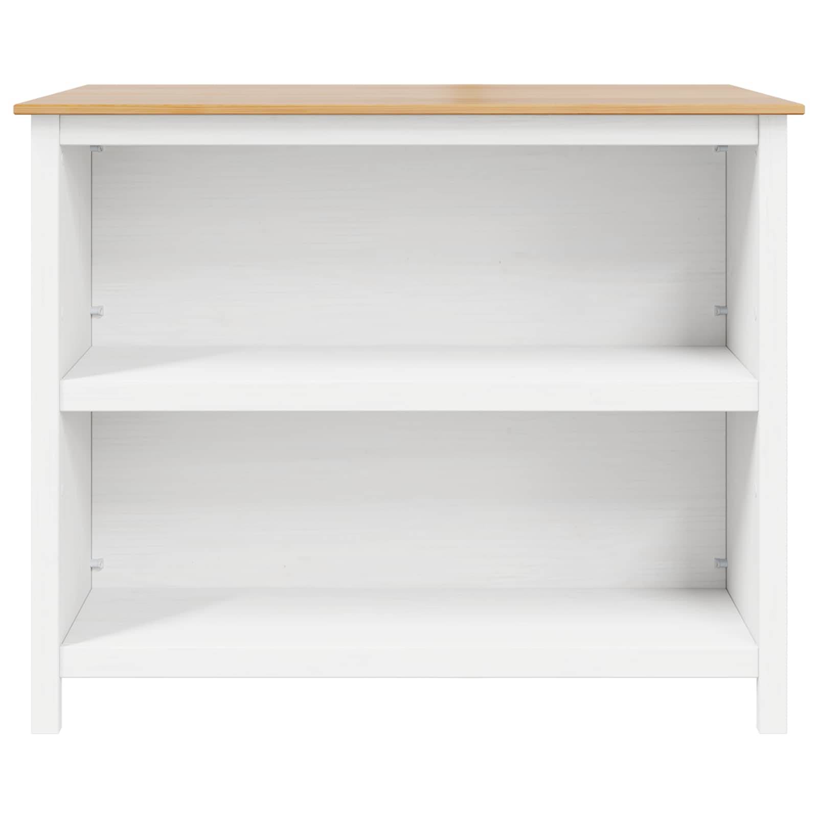 vidaXL Kücheninseln HILL Weiß 112 x 66 x 90 cm Massives Kiefernholz