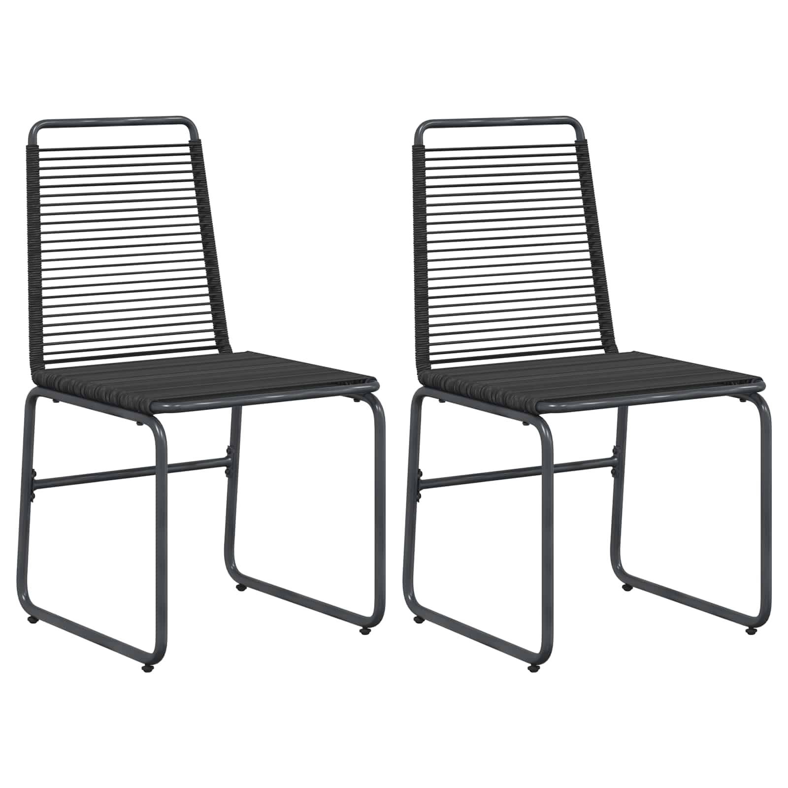 vidaXL Gartenstühle 2 pcs Schwarz 48 x 55 x 89,5 cm Rattan