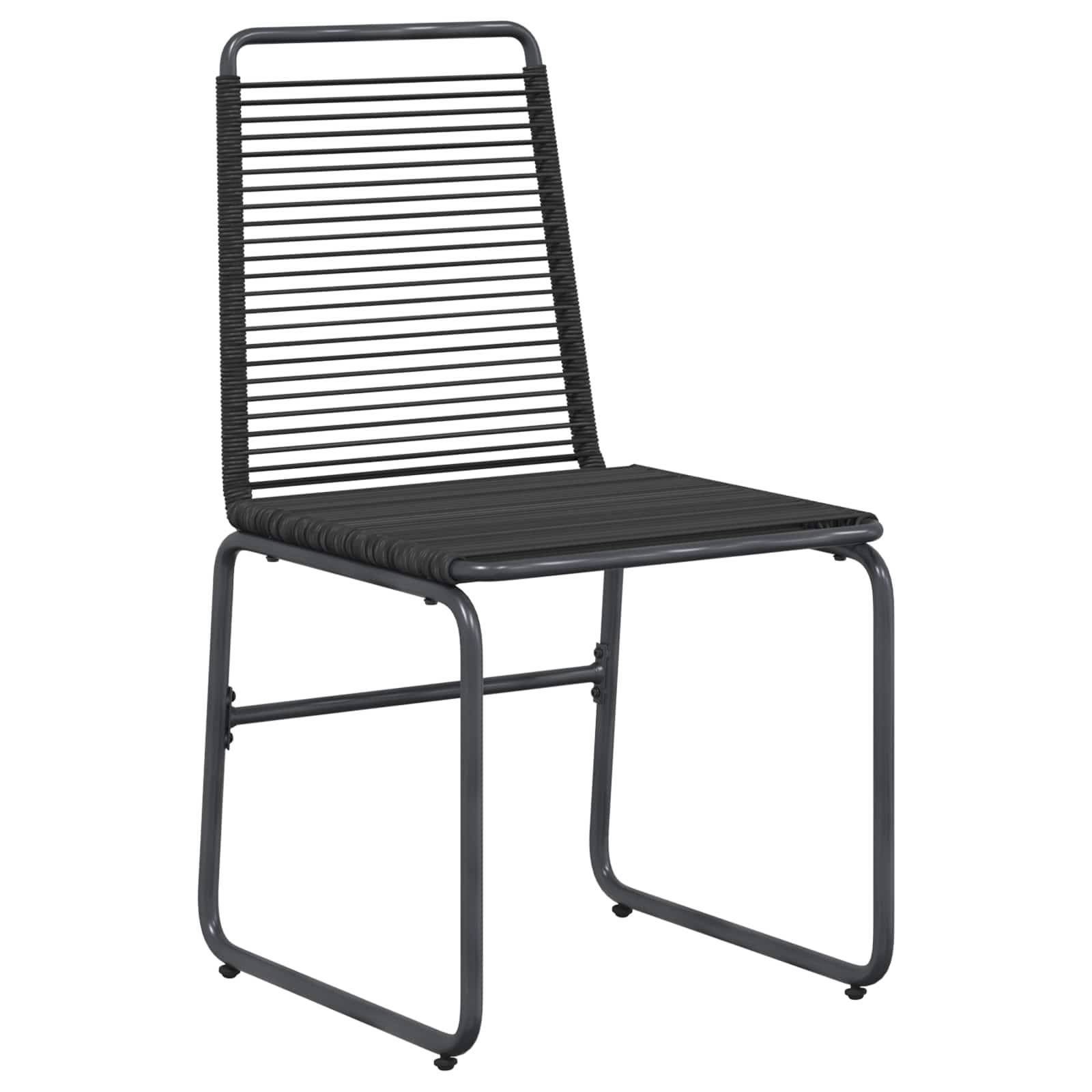 vidaXL Gartenstühle 2 pcs Schwarz 48 x 55 x 89,5 cm Rattan