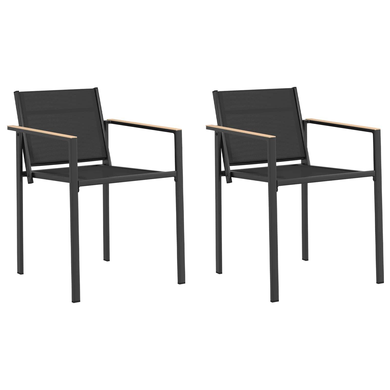 vidaXL Gartenstühle 2 pcs Schwarz und Anthrazit 53,5 x 59 x 77 cm