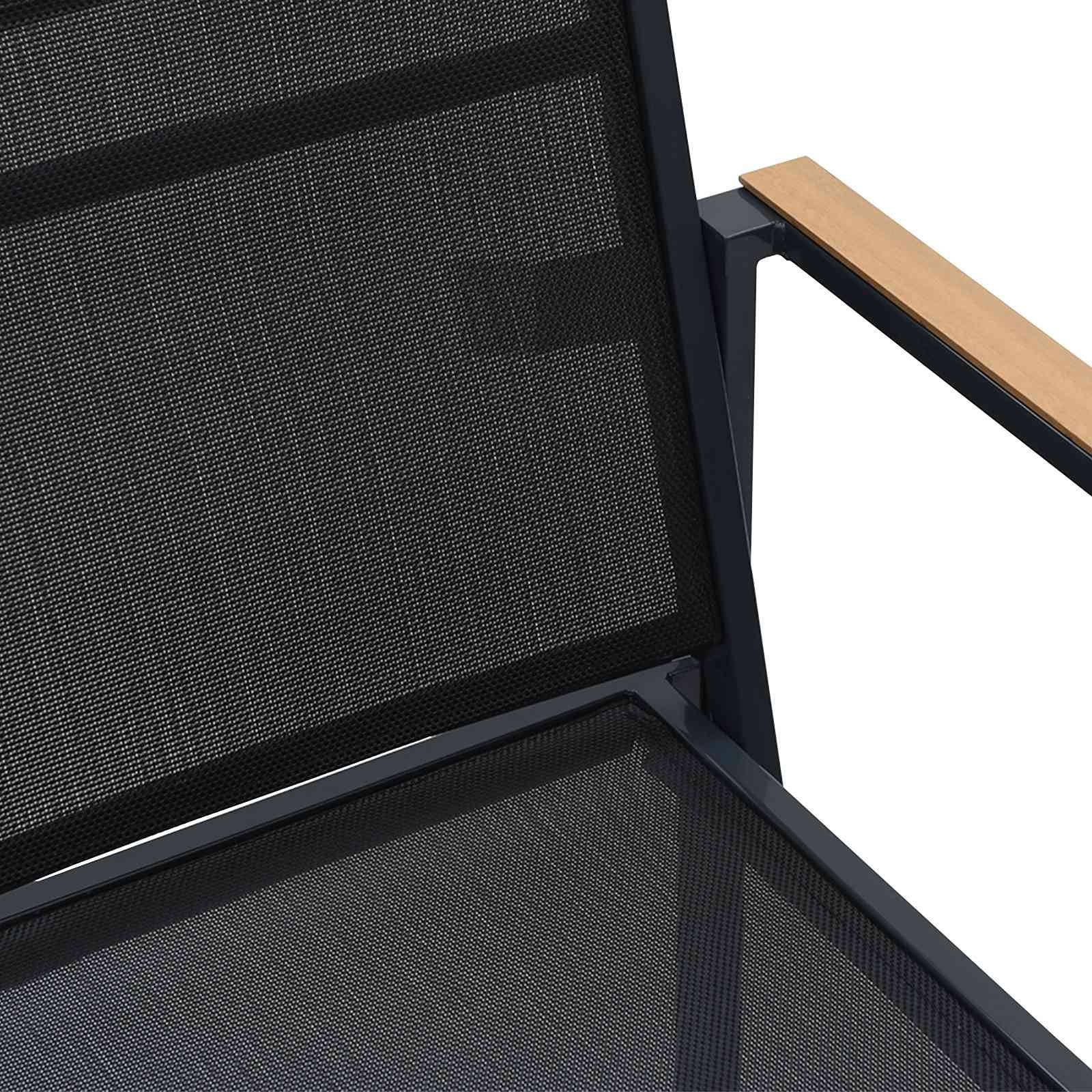 vidaXL Gartenstühle 2 pcs Schwarz und Anthrazit 53,5 x 59 x 77 cm