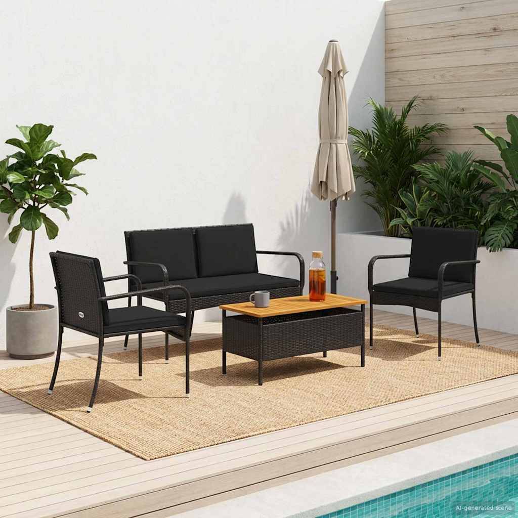 vidaXL Garten Set mit Kissen Stahl